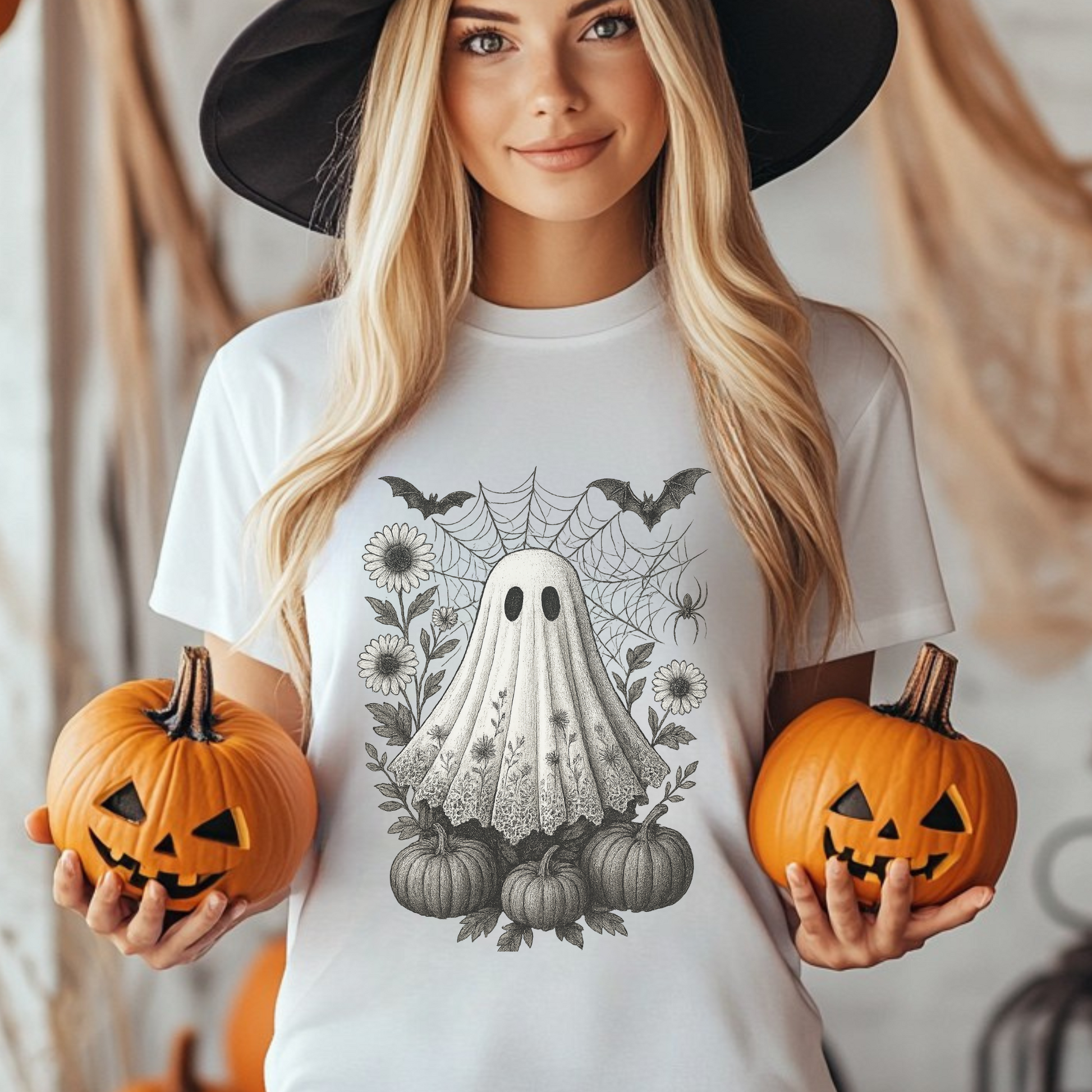 Boo in Boojee Lace Ghost Shirt – Cute Vintage Gothic Halloween Comfort Colors Tee