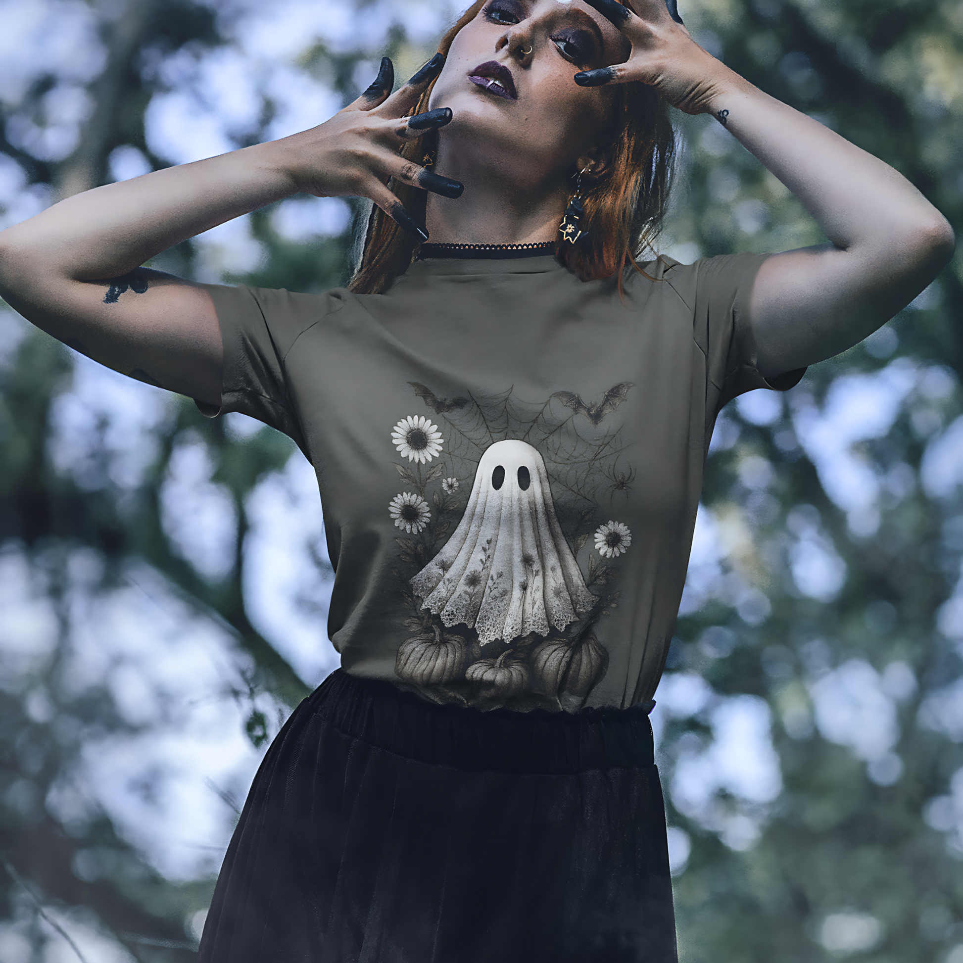 Boo in Boojee Lace Ghost Shirt – Cute Vintage Gothic Halloween Comfort Colors Tee