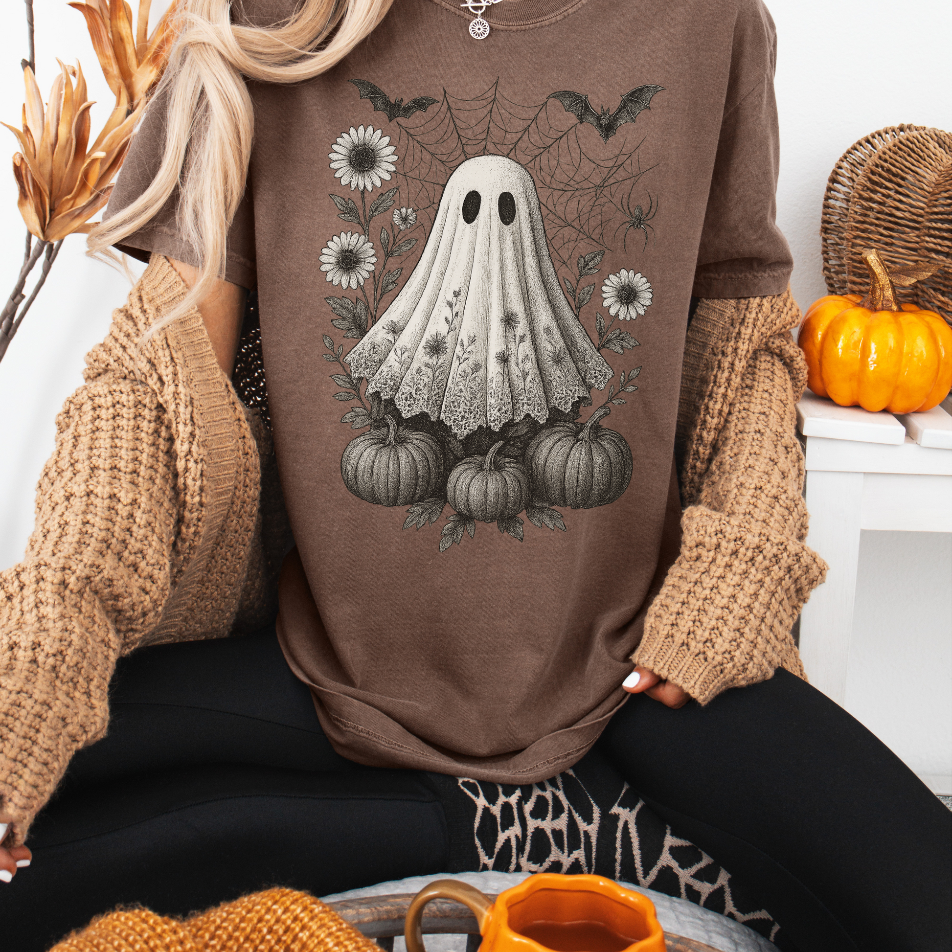 Boo in Boojee Lace Ghost Shirt – Cute Vintage Gothic Halloween Comfort Colors Tee