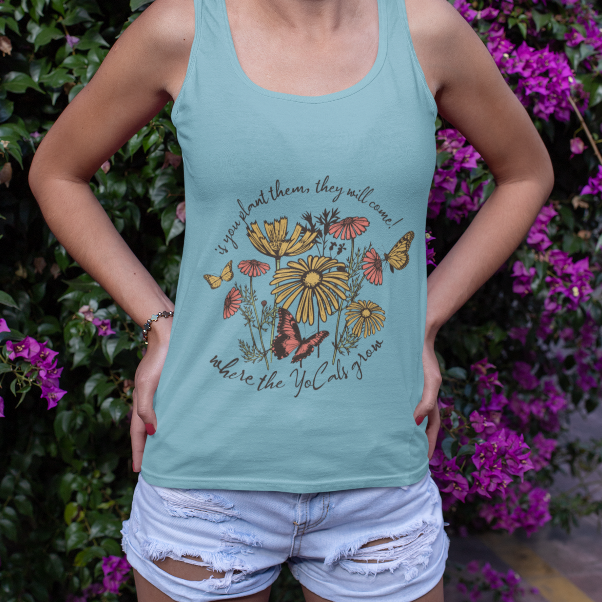 Boho Garden Tank Top - If You Plant Them, They Will Come Design