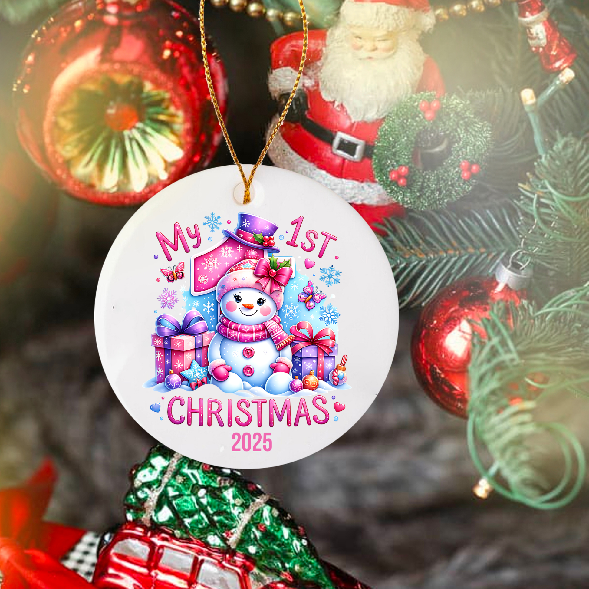 First Christmas Ornament, Holiday Decor, Baby's First Christmas Keepsake, Snowman Decoration, Seasonal Ornament