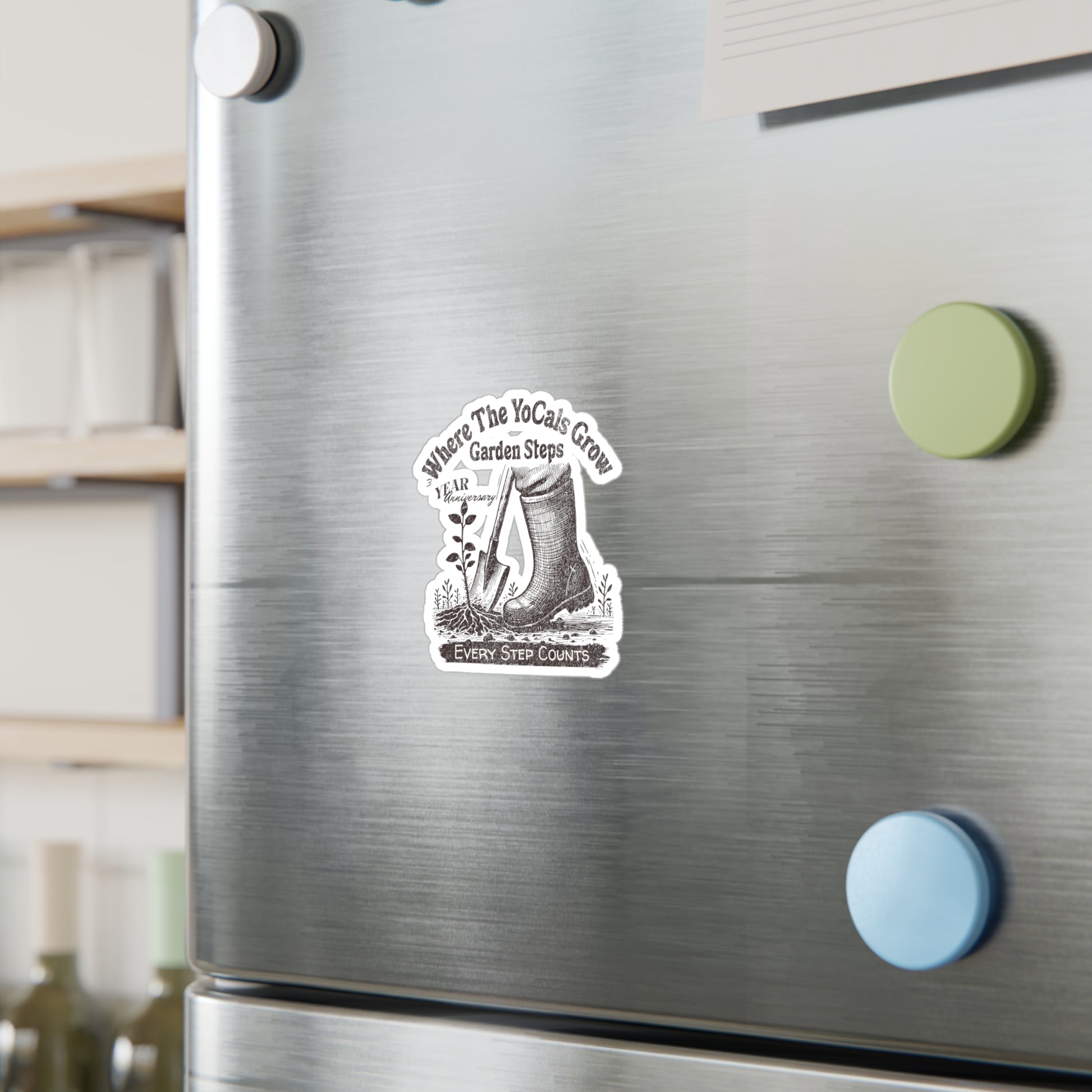 Vinyl Decal - Where The YoCals Grow 3rd Anniversary 'Garden Steps, Every Step Counts'