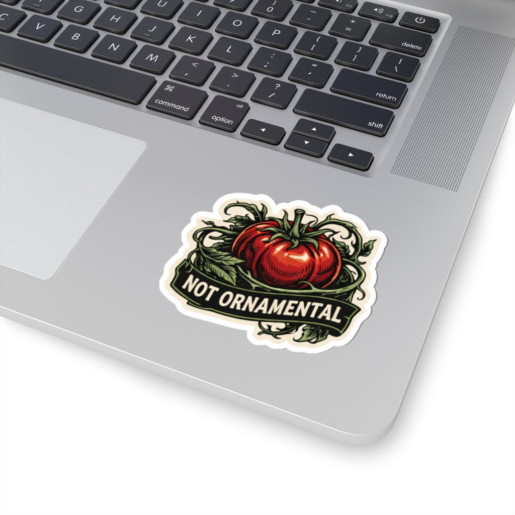Not Ornamental Tomato Sticker — Vintage Garden Produce Kiss-Cut Sticker