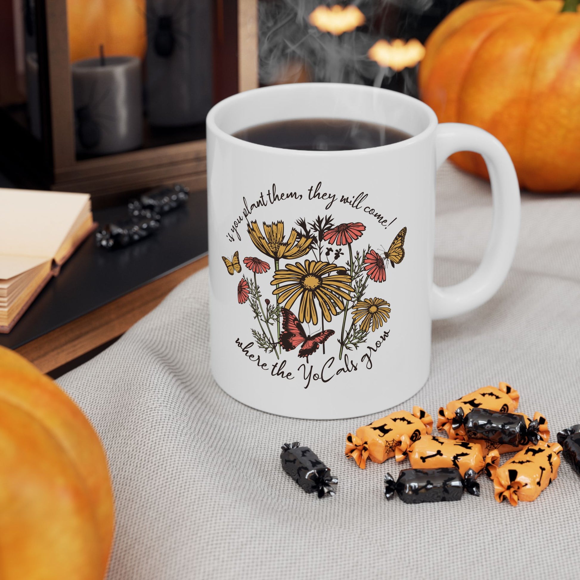 Where The YoCals Grow, Wildflowers and Butterflies Garden Mug