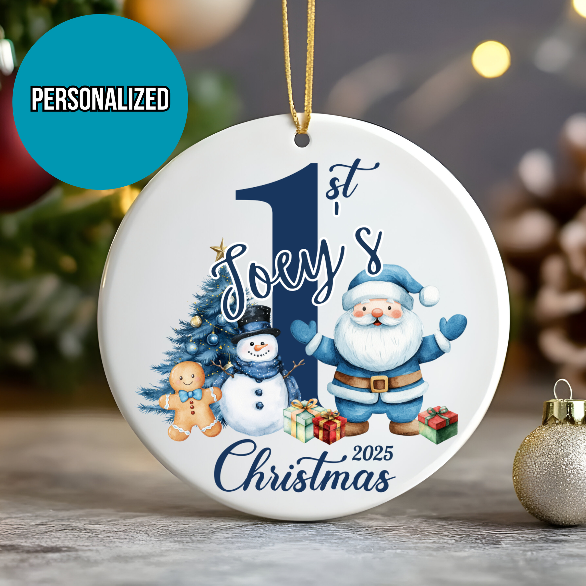 First Christmas Ornament, Holiday Decor, Baby's First Christmas Keepsake, Snowman Decoration, Seasonal Ornament