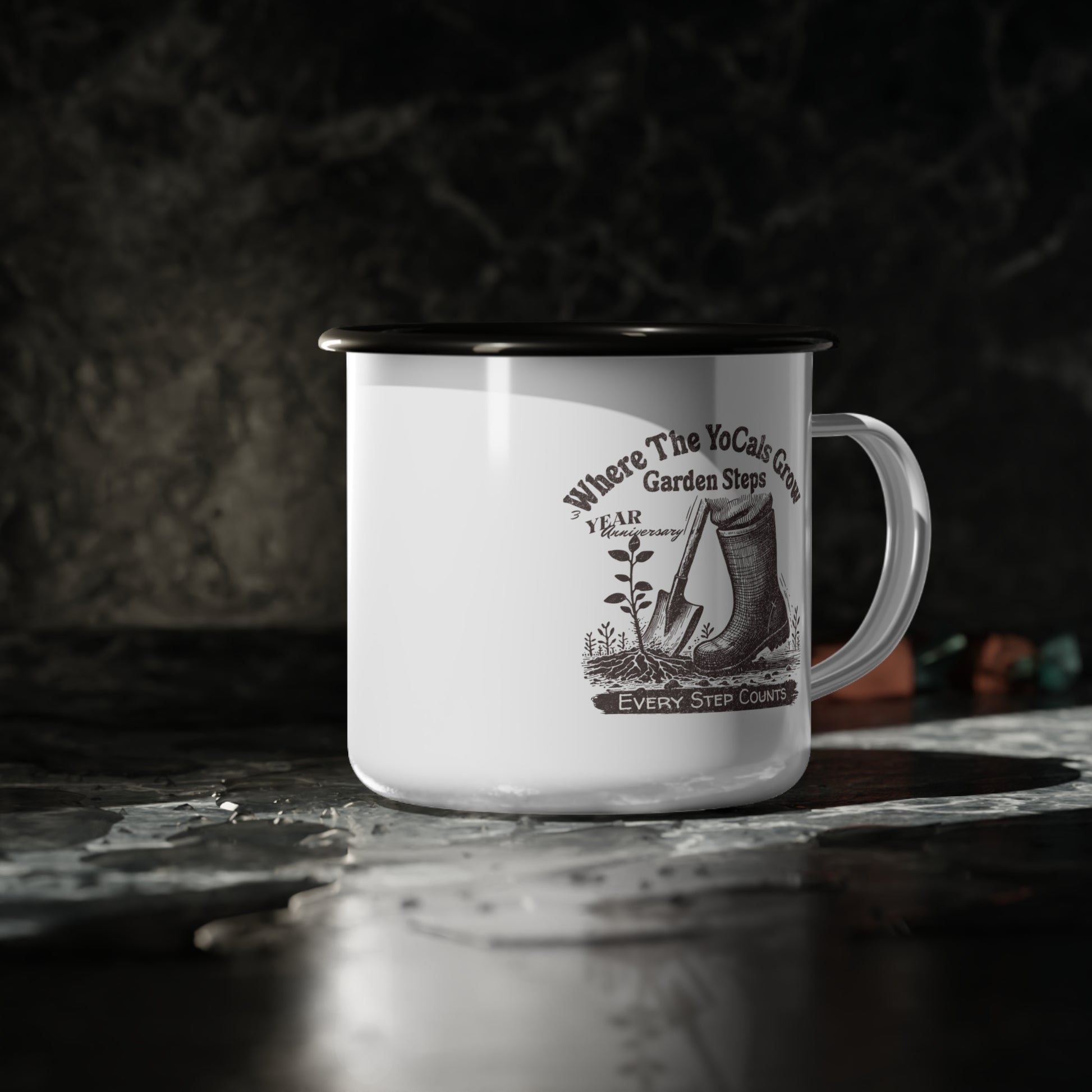 Enamel Camp Cup - Where The YoCals Grow 3 Year Anniversary Outdoor Camping Coffee Mug