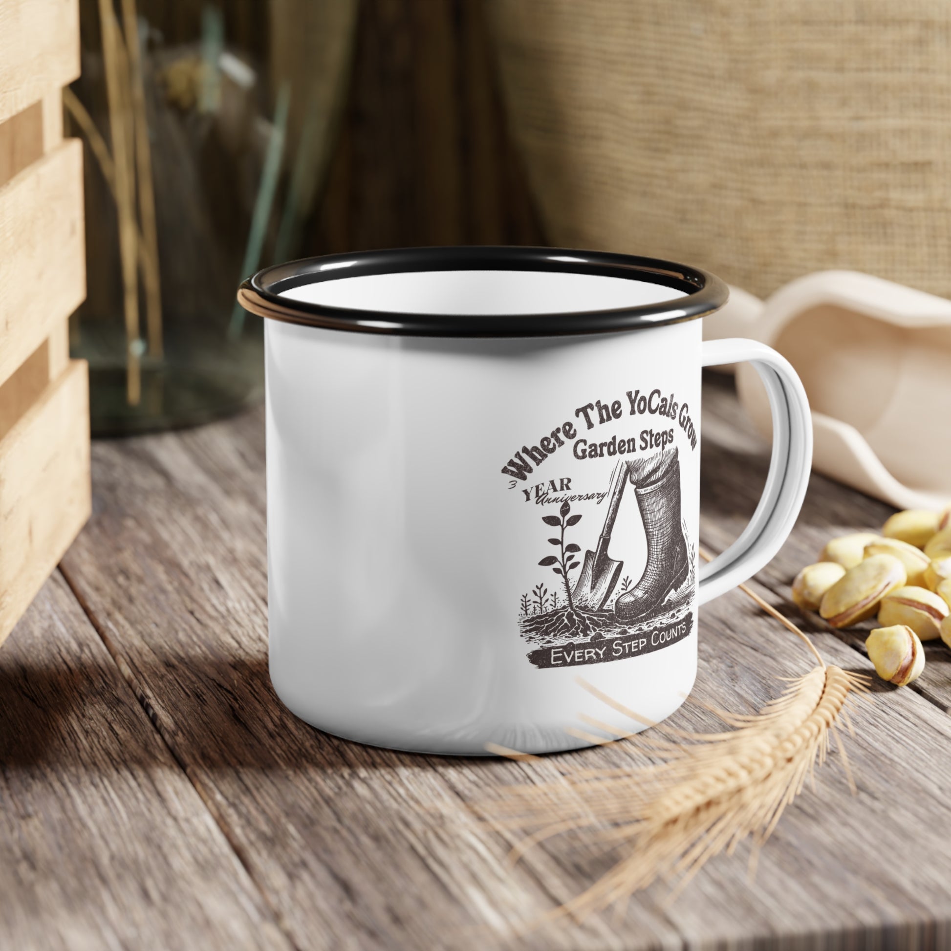 Enamel Camp Cup - Where The YoCals Grow 3 Year Anniversary Outdoor Camping Coffee Mug