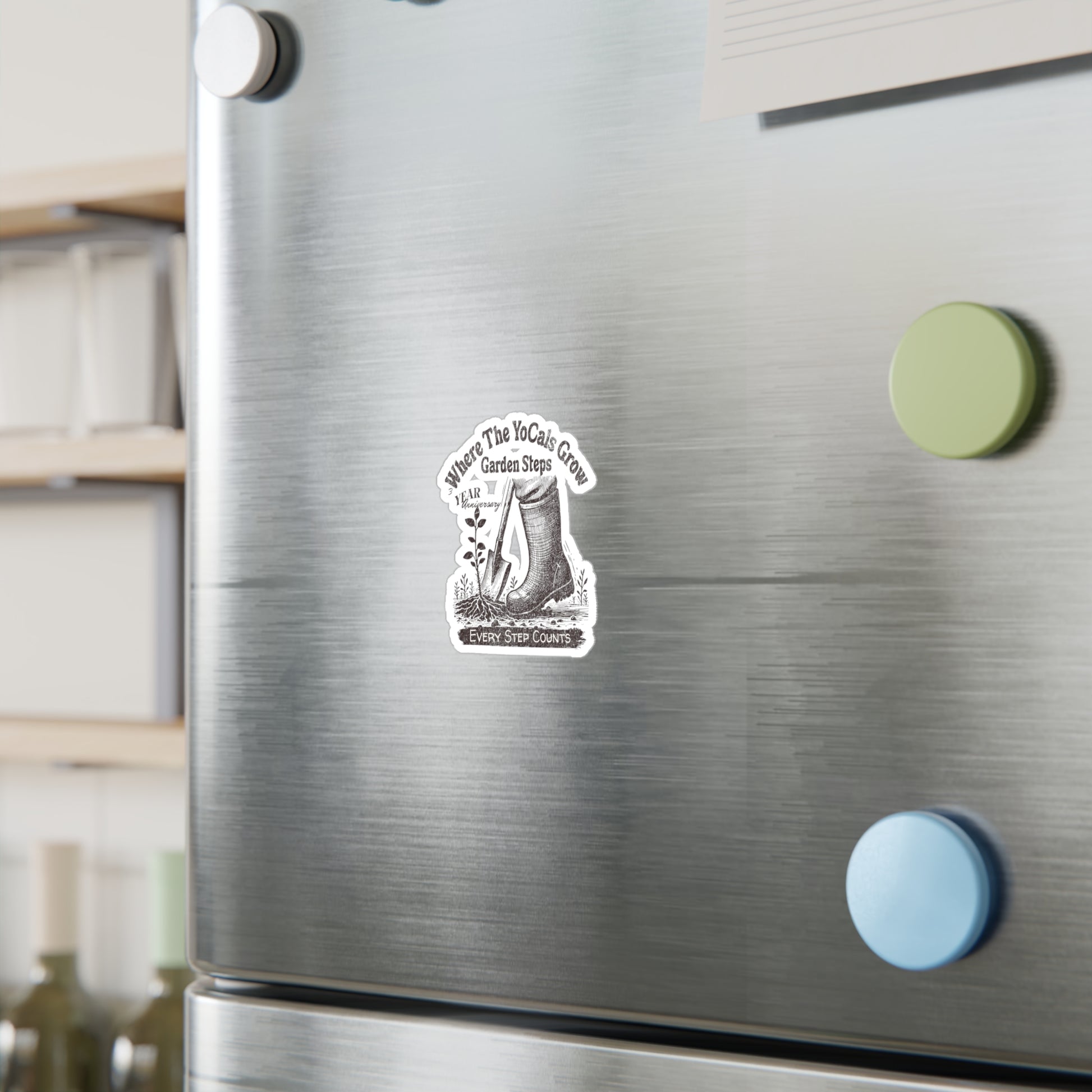 Vinyl Decal - Where The YoCals Grow 3rd Anniversary 'Garden Steps, Every Step Counts'