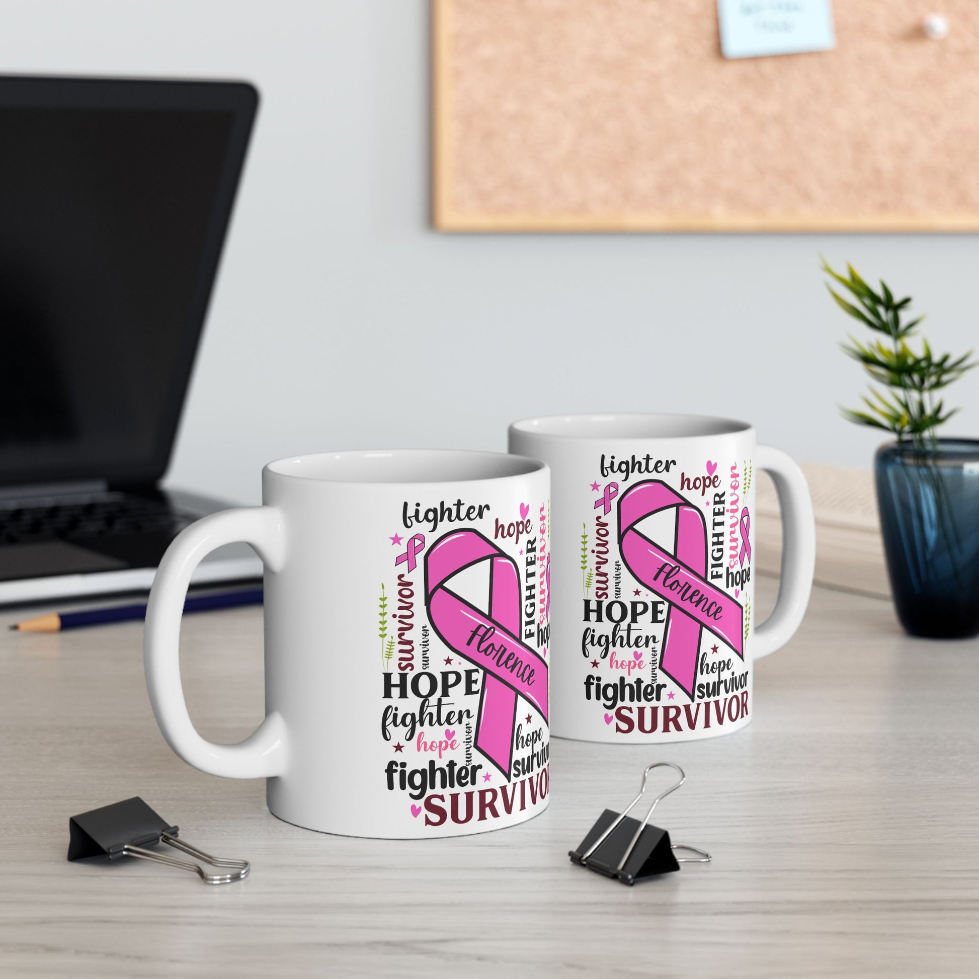 Breast Cancer Survivor Mug, Breast Cancer Awareness Gift, Pink Ribbon Coffee Cup, October Pink Mug, Cancer Survivor Gift, Breast Cancer