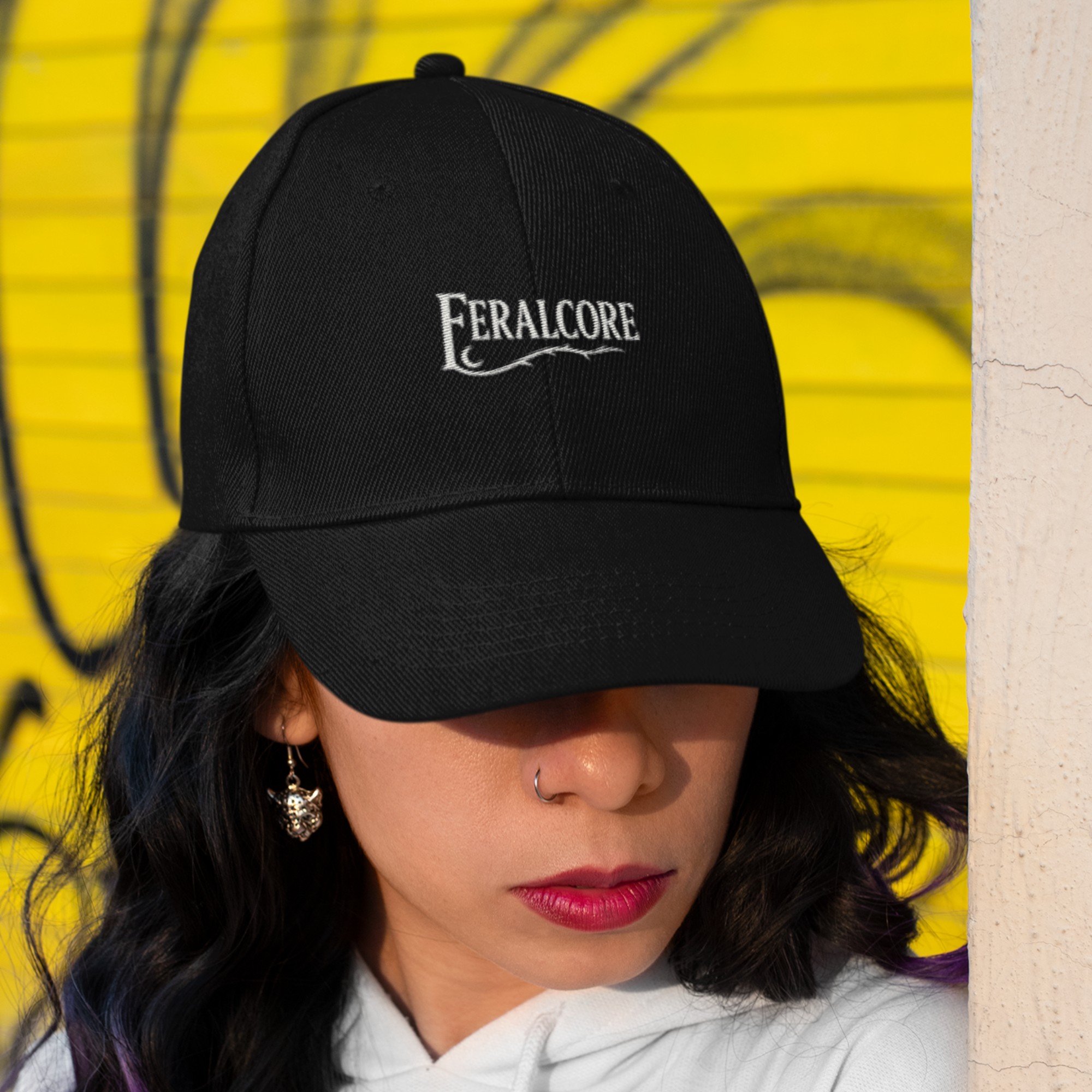 Feralcore Shadow Crown – Women’s Black Camo Embroidered Performance Hat