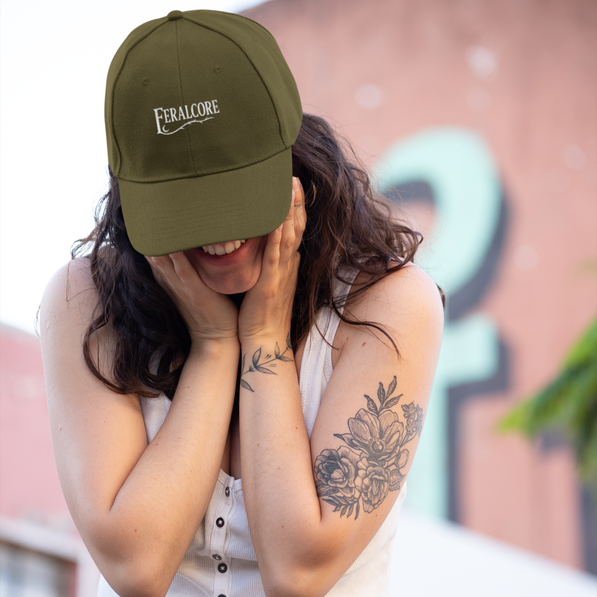 Feralcore Shadow Crown – Women’s Black Camo Embroidered Performance Hat