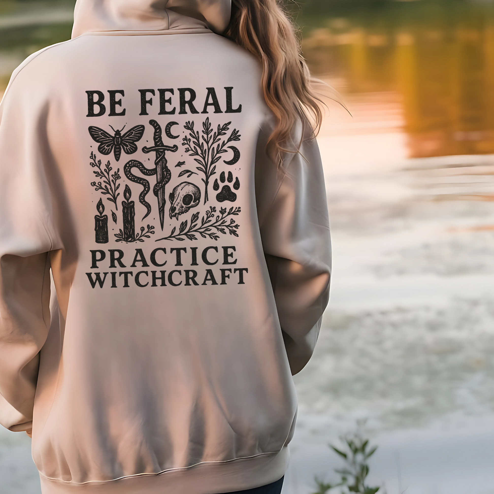 Feralcore Witch Hoodie – Be Feral Practice Witchcraft Barbed Wire Gothic Sweatshirt