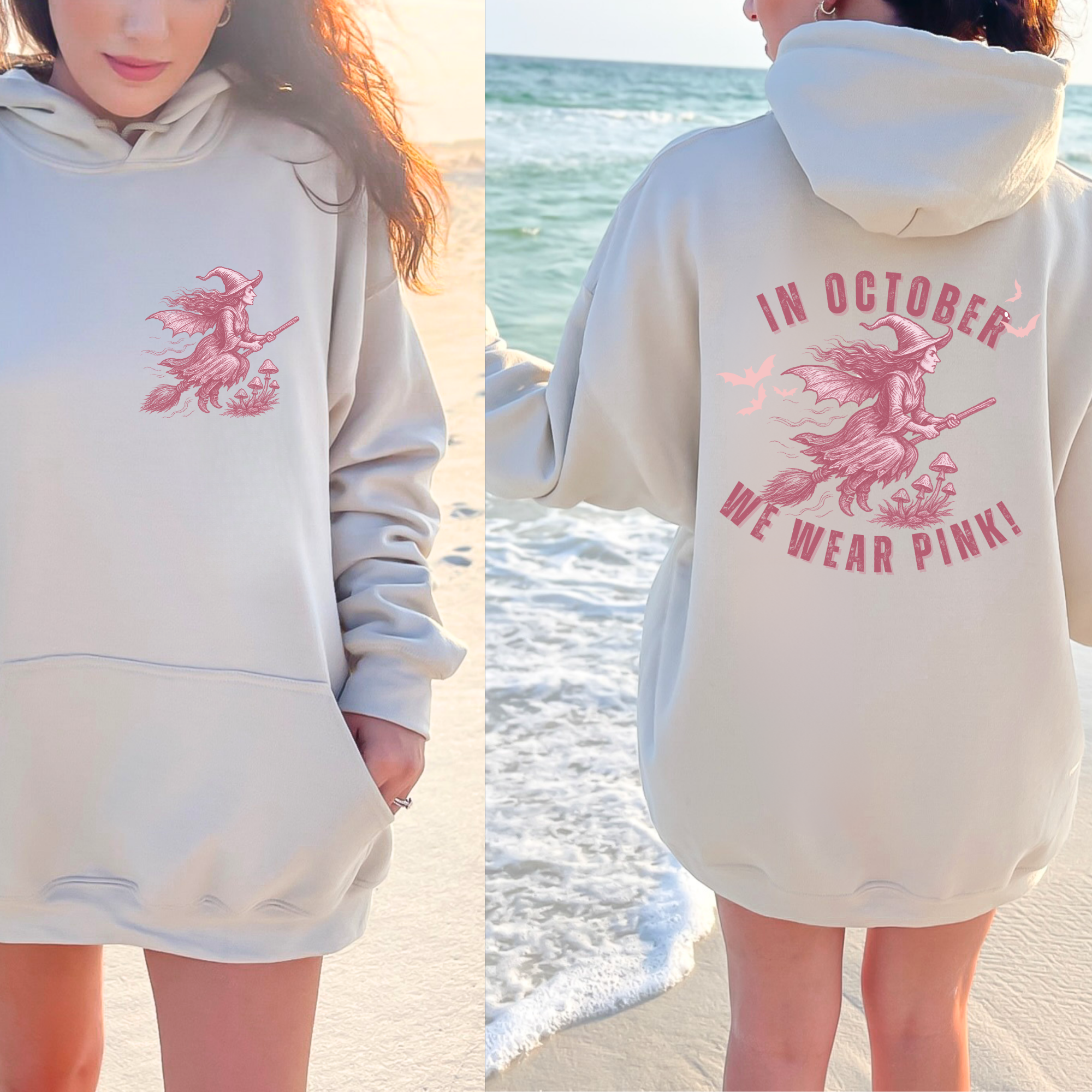 In October We Wear Pink Witch Hoodie