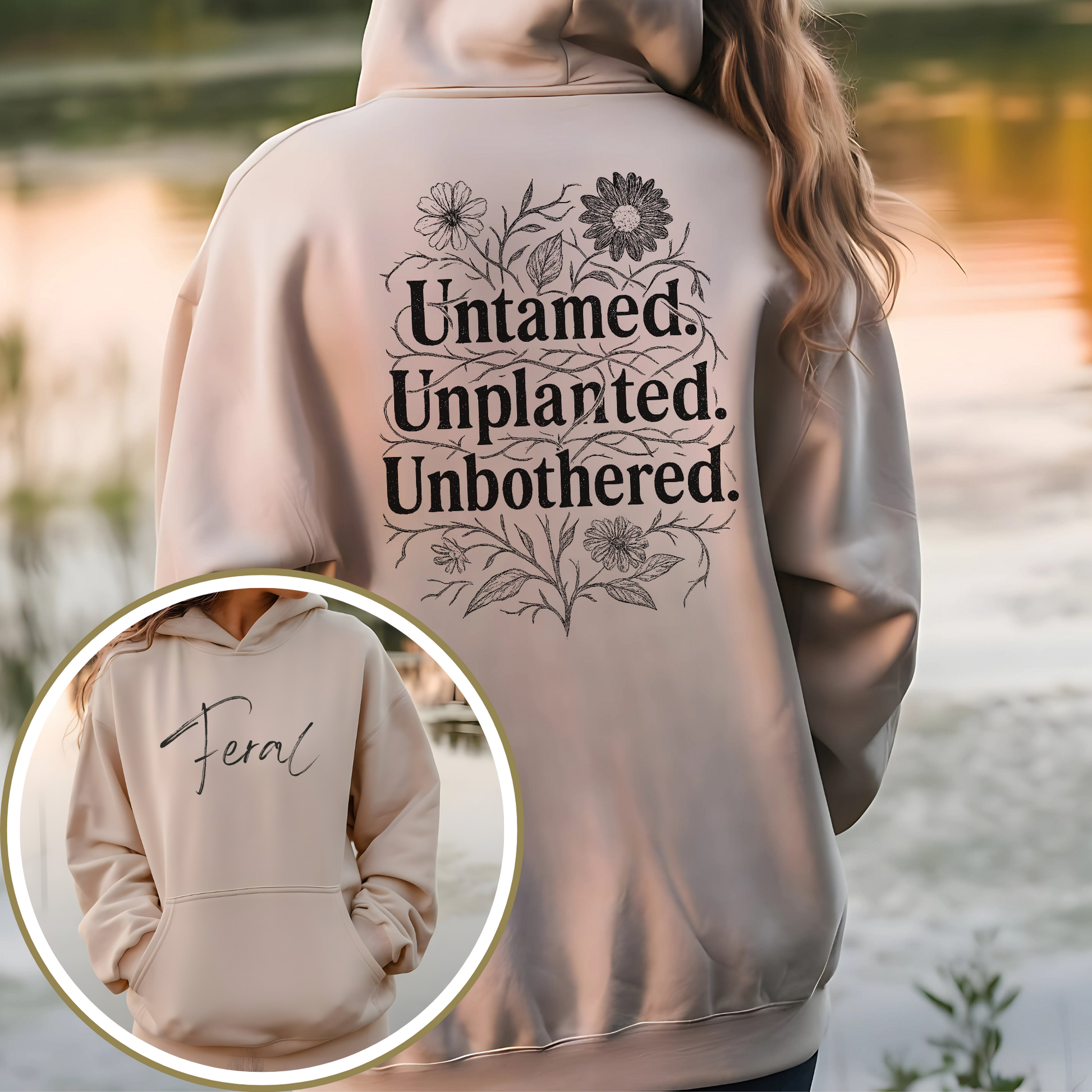 Feral Hoodie, Feral Sweatshirt, Feral Girl, Feral Woman, Feral Wife, Feral Mama, Feral Girlfriend, Cottagecore Floral Hoodie, Gildan 18500