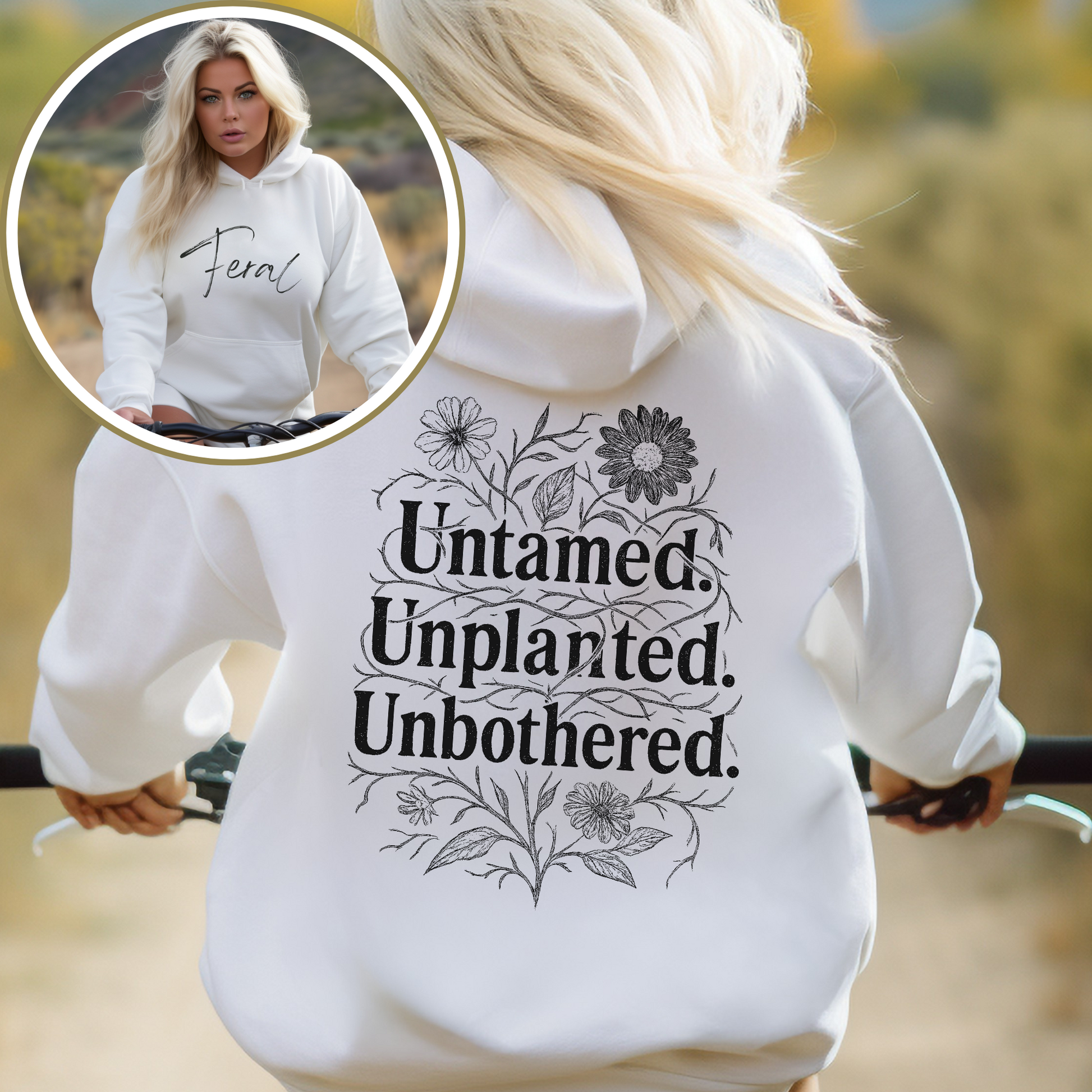 Feral Hoodie, Feral Sweatshirt, Feral Girl, Feral Woman, Feral Wife, Feral Mama, Feral Girlfriend, Cottagecore Floral Hoodie, Gildan 18500
