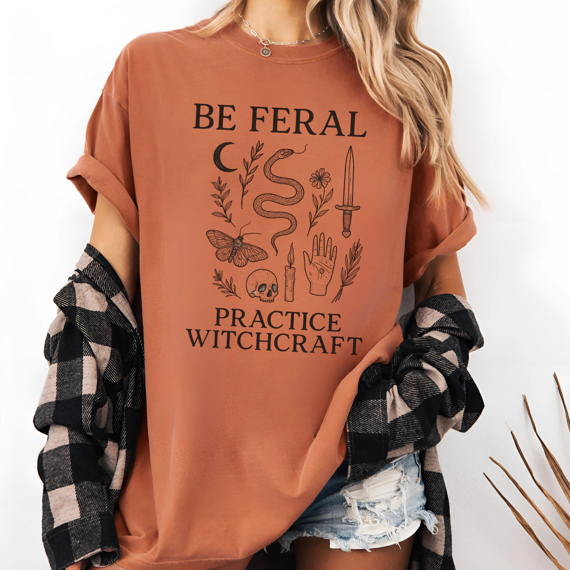Feral Witchcraft T-Shirt, Unisex Casual Tee, Witchy Apparel, Boho Style, Eco-Friendly Gift, Spiritual Clothing