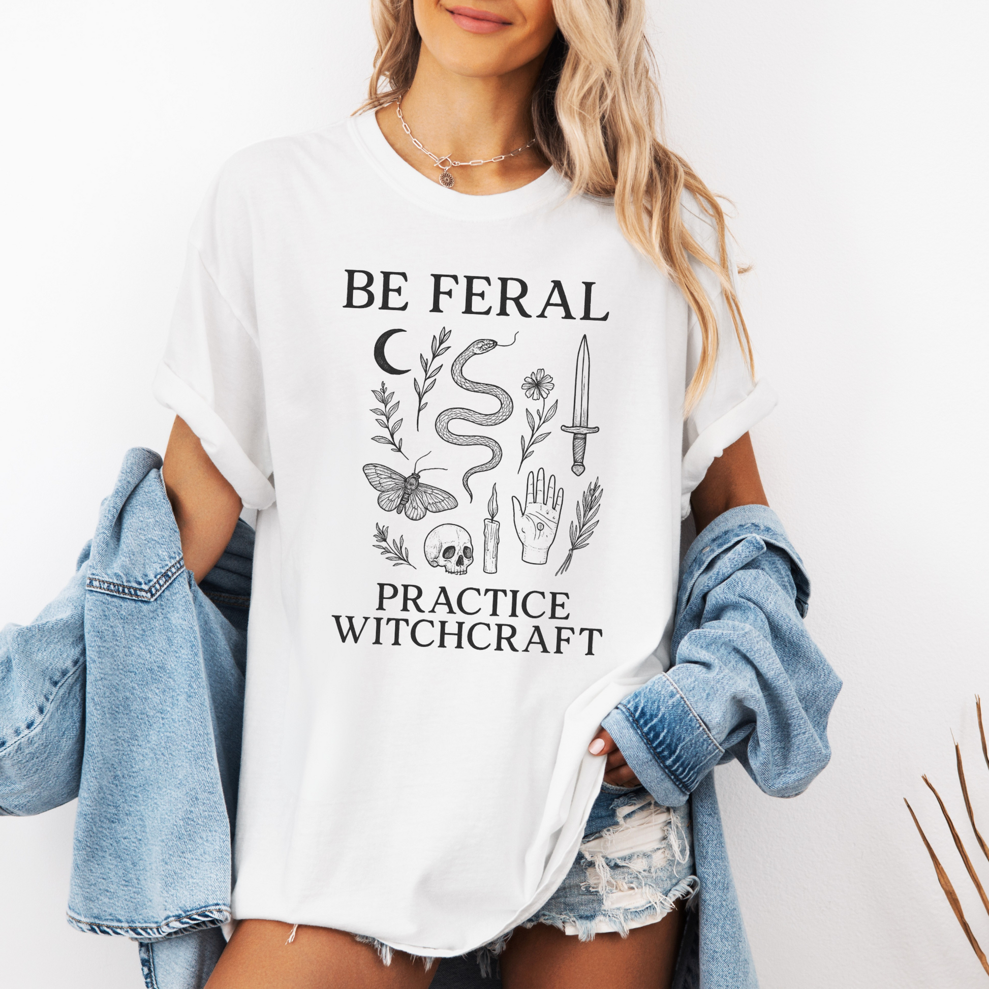 Feral Witchcraft T-Shirt, Unisex Casual Tee, Witchy Apparel, Boho Style, Eco-Friendly Gift, Spiritual Clothing