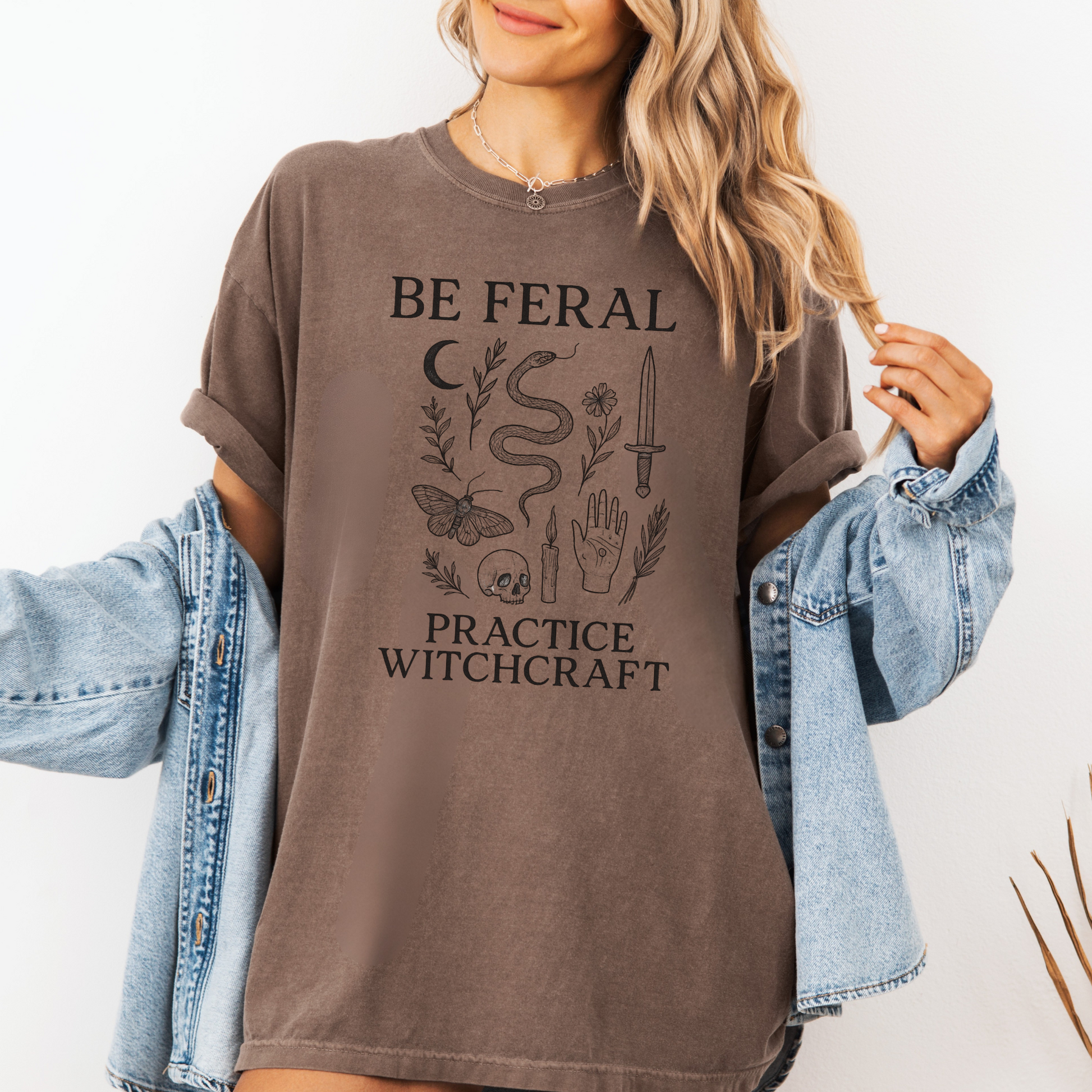 Feral Witchcraft T-Shirt, Unisex Casual Tee, Witchy Apparel, Boho Style, Eco-Friendly Gift, Spiritual Clothing