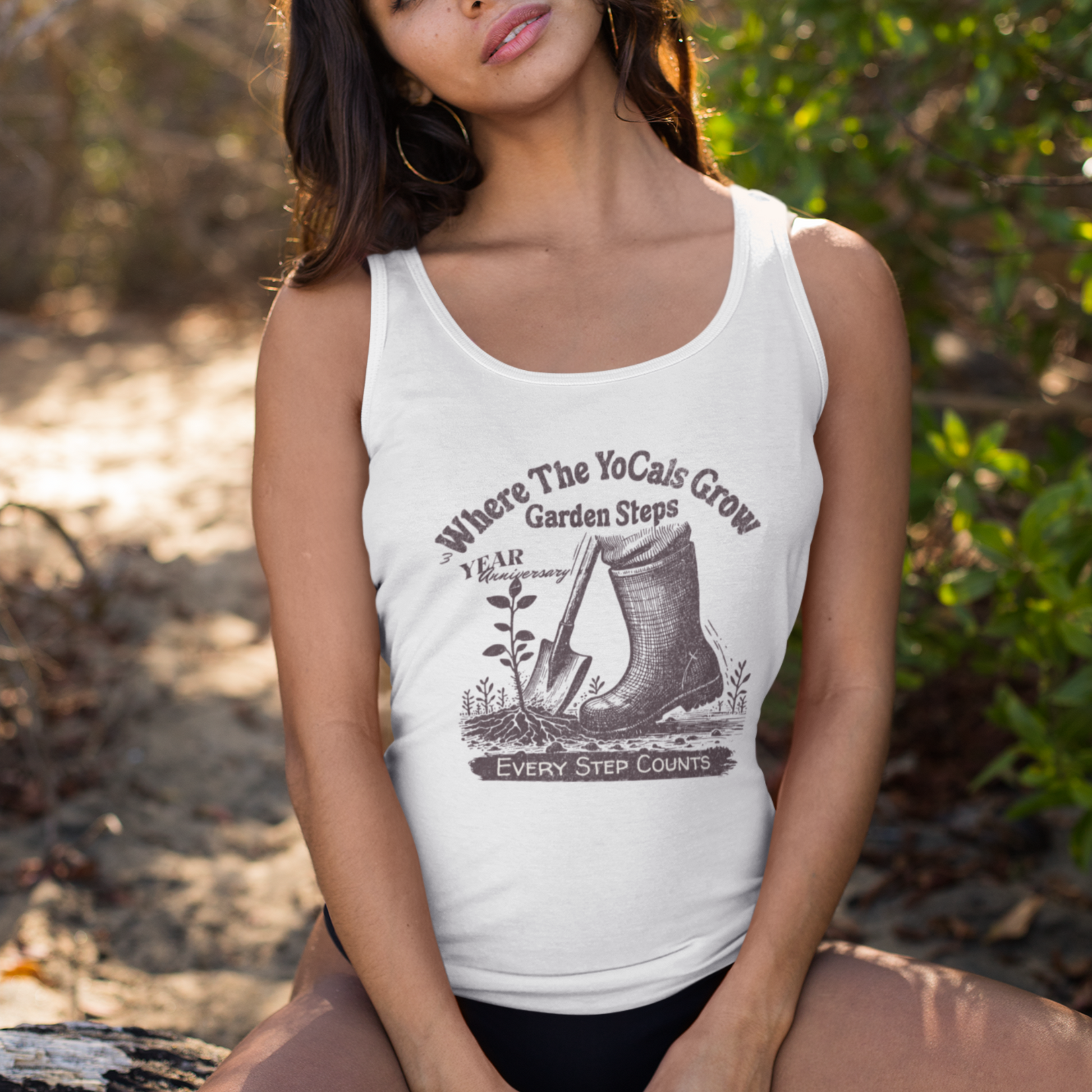 Tank Top - 'Garden Steps, Every Step Counts' - Earth Lover and YouTube Enthusiast Gift