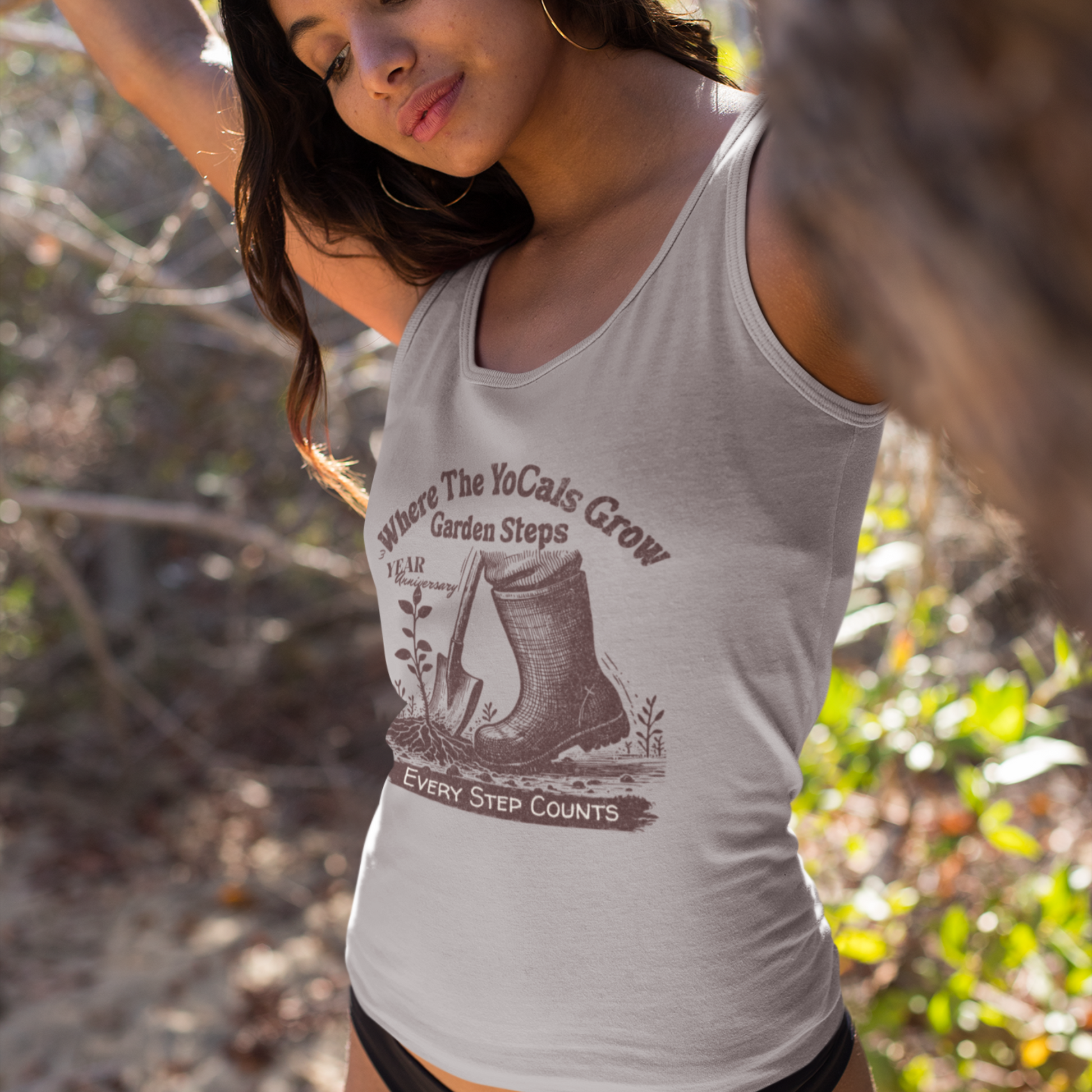 Tank Top - 'Garden Steps, Every Step Counts' - Earth Lover and YouTube Enthusiast Gift