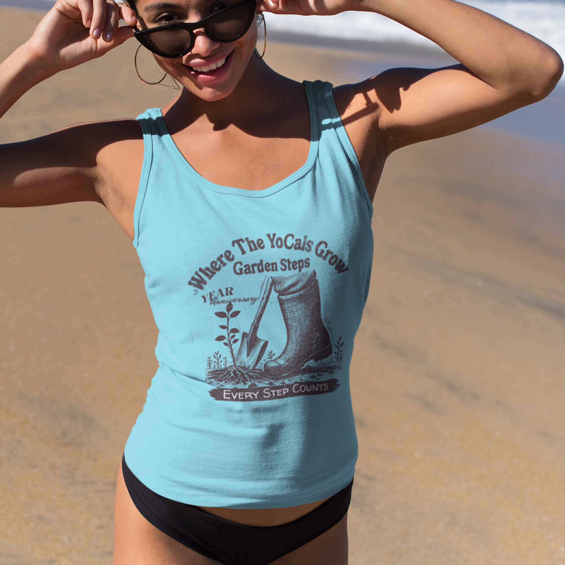 Tank Top - 'Garden Steps, Every Step Counts' - Earth Lover and YouTube Enthusiast Gift