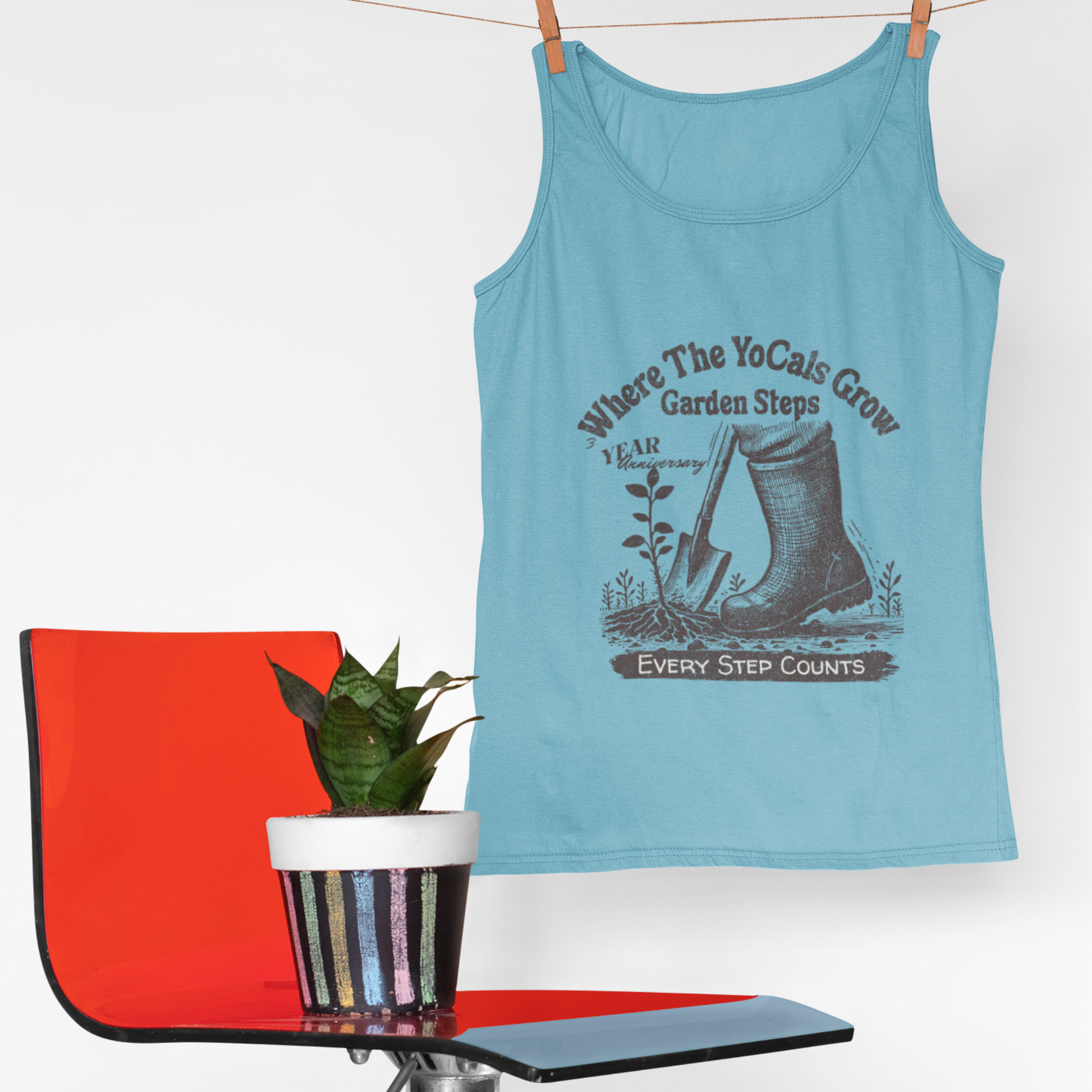 Tank Top - 'Garden Steps, Every Step Counts' - Earth Lover and YouTube Enthusiast Gift