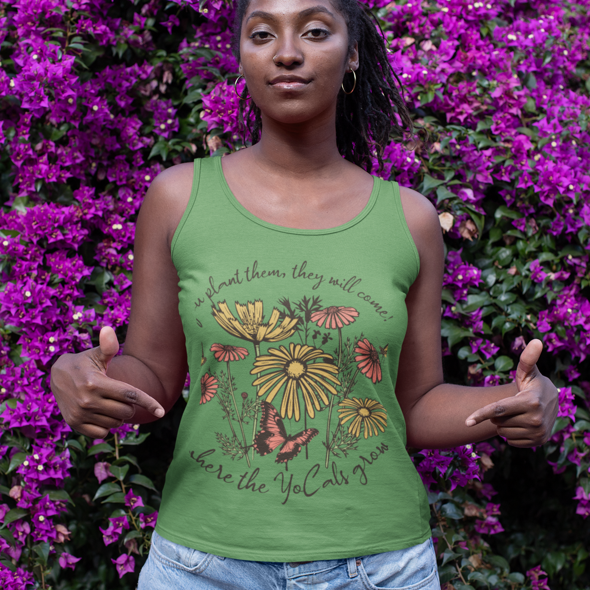 Boho Garden Tank Top - If You Plant Them, They Will Come Design
