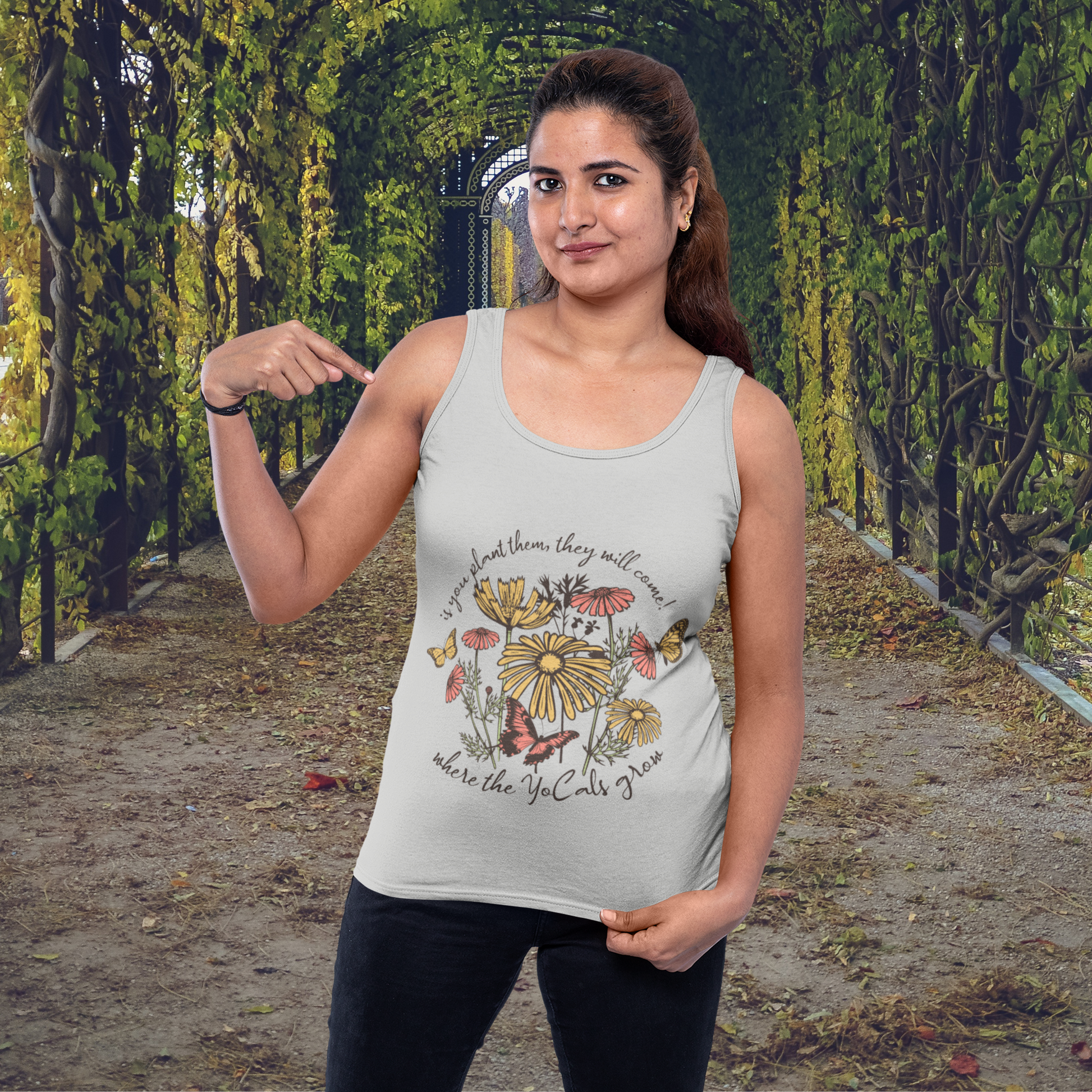 Boho Garden Tank Top - If You Plant Them, They Will Come Design