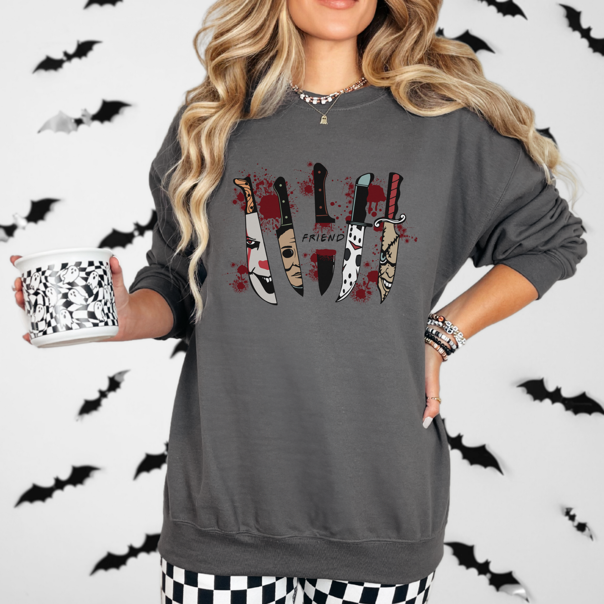 Vintage Horror Movie Night Sweatshirt – Cozy Halloween Crewneck for Spooky Season