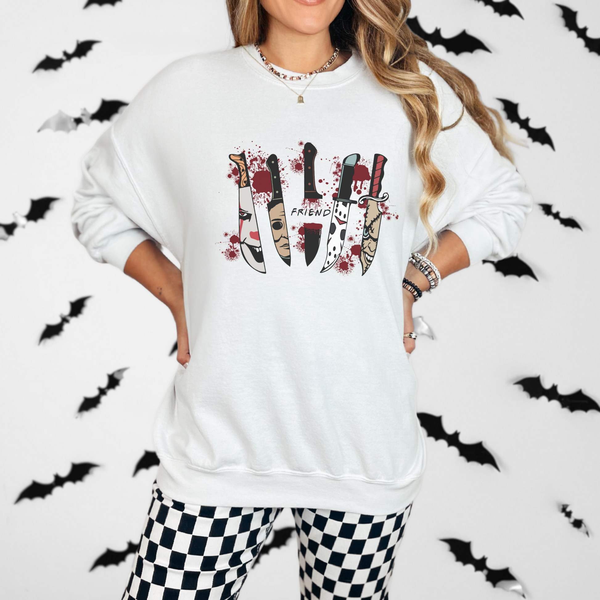 Vintage Horror Movie Night Sweatshirt – Cozy Halloween Crewneck for Spooky Season