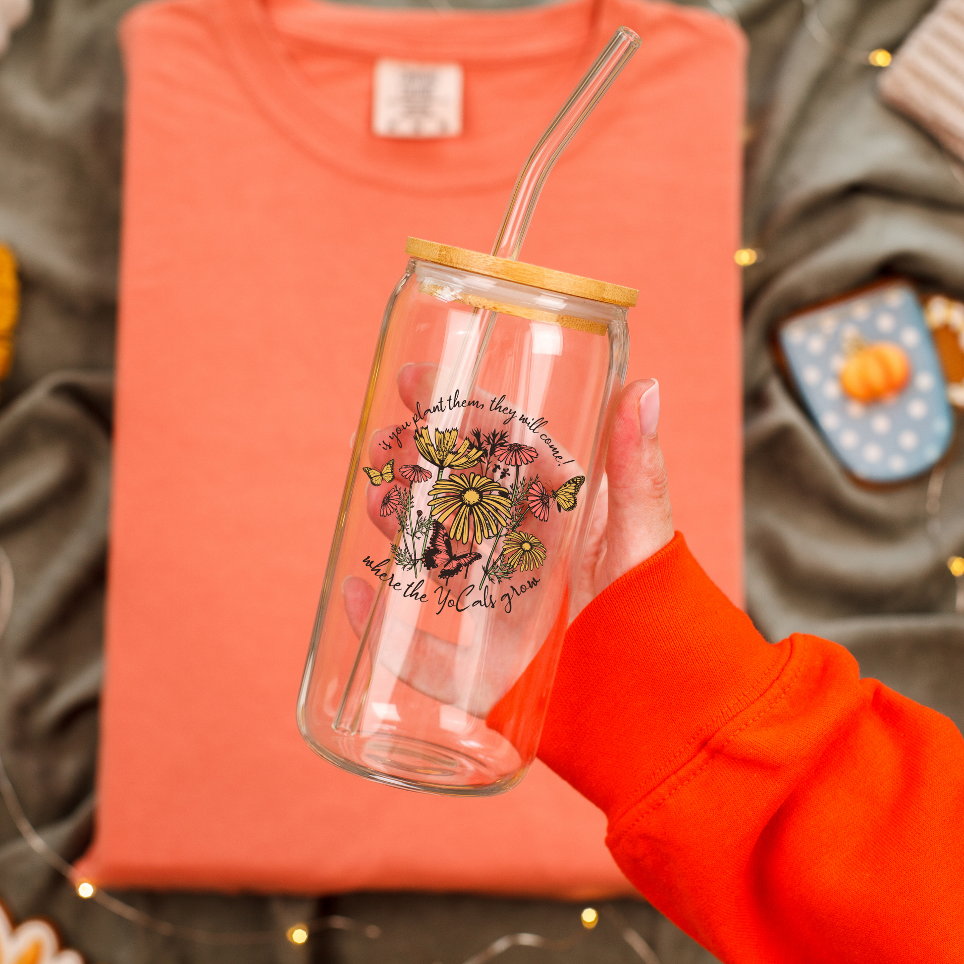Where The YoCals Grow Sipper Glass - Boho Gardening Design