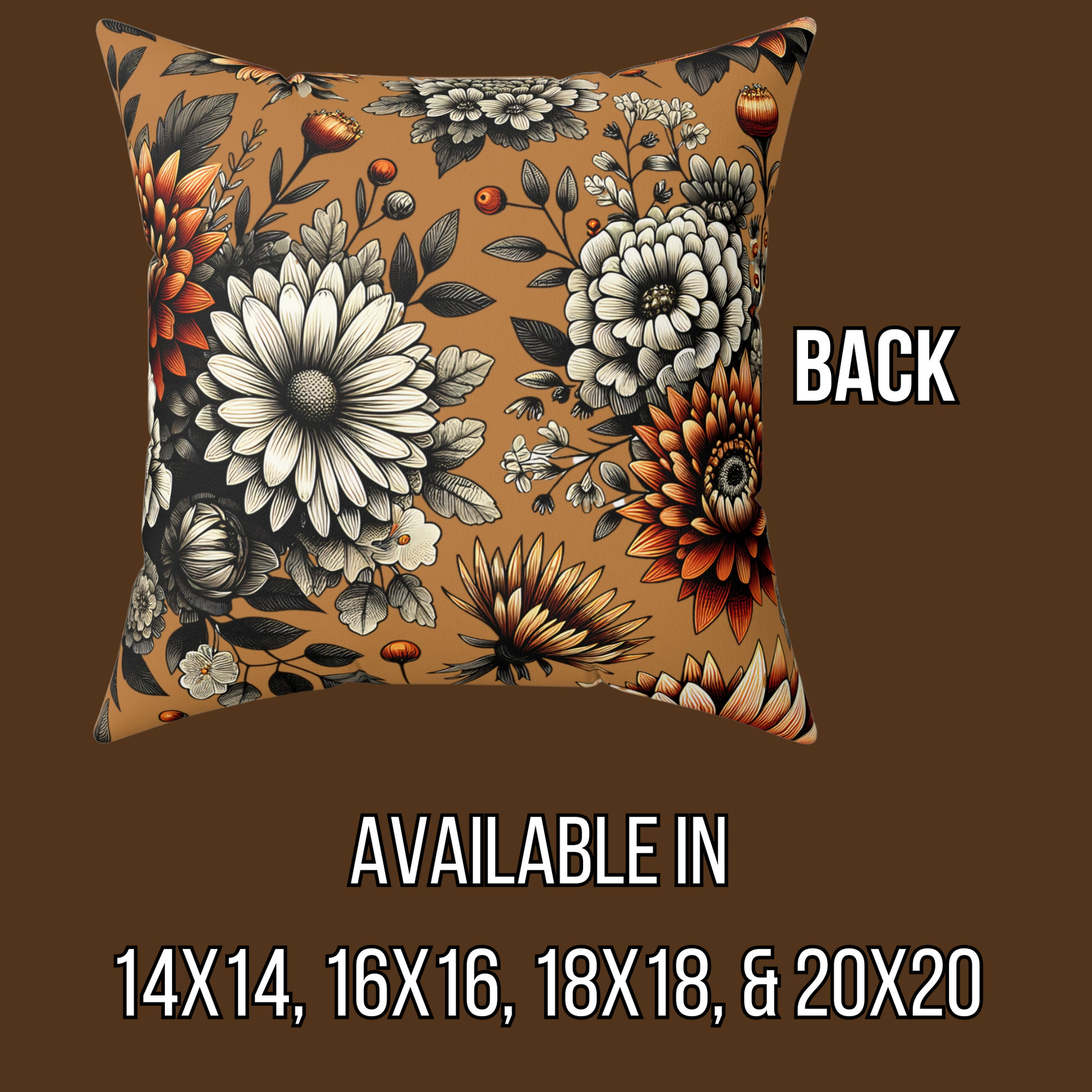 Vintage Boho Halloween Ghost Pillow Cover – Sunflowers & Whimsical Bows – Cozy Fall Decorative Cushion Case