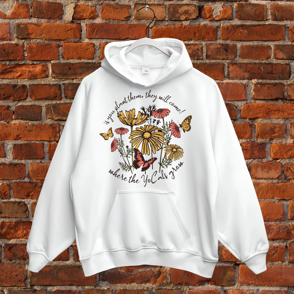 Boho Wildflower Butterfly Hooded Sweatshirt - Where the YoCals Grow Exclusive Merchandise