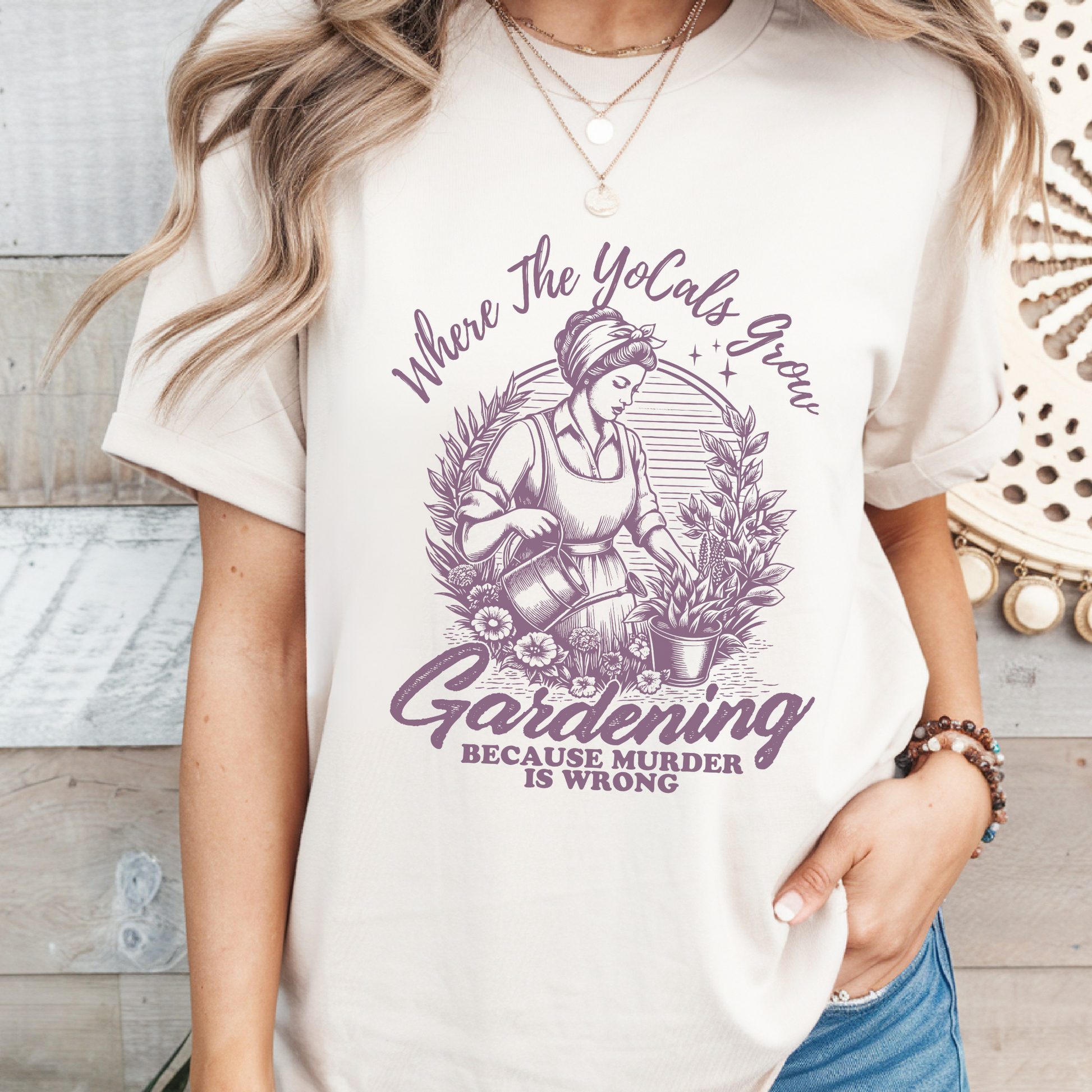 Funny Garden Unisex Tee - Where the YoCals Grow Purple Shirt