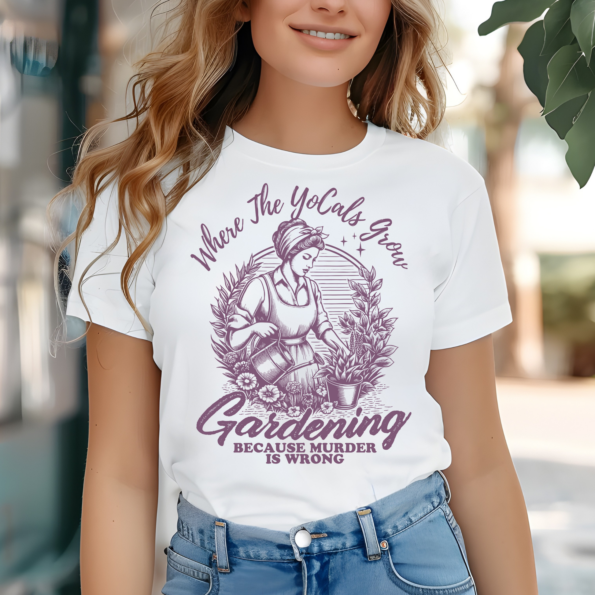 Funny Garden Unisex Tee - Where the YoCals Grow Purple Shirt
