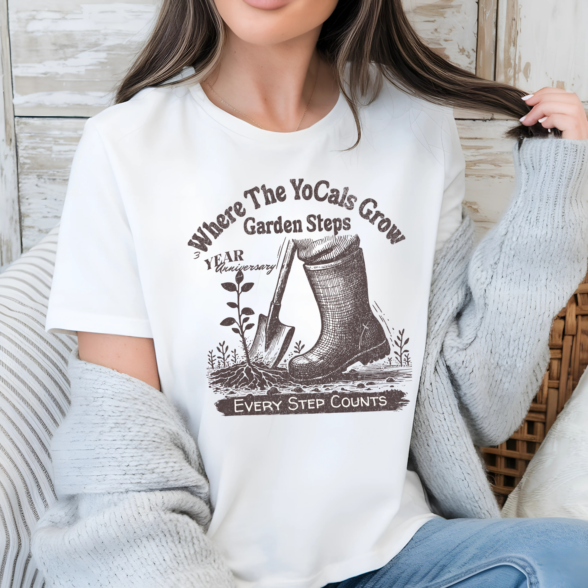 Where the YoCals Grow - Garden Steps, Every Step Counts T-shirt