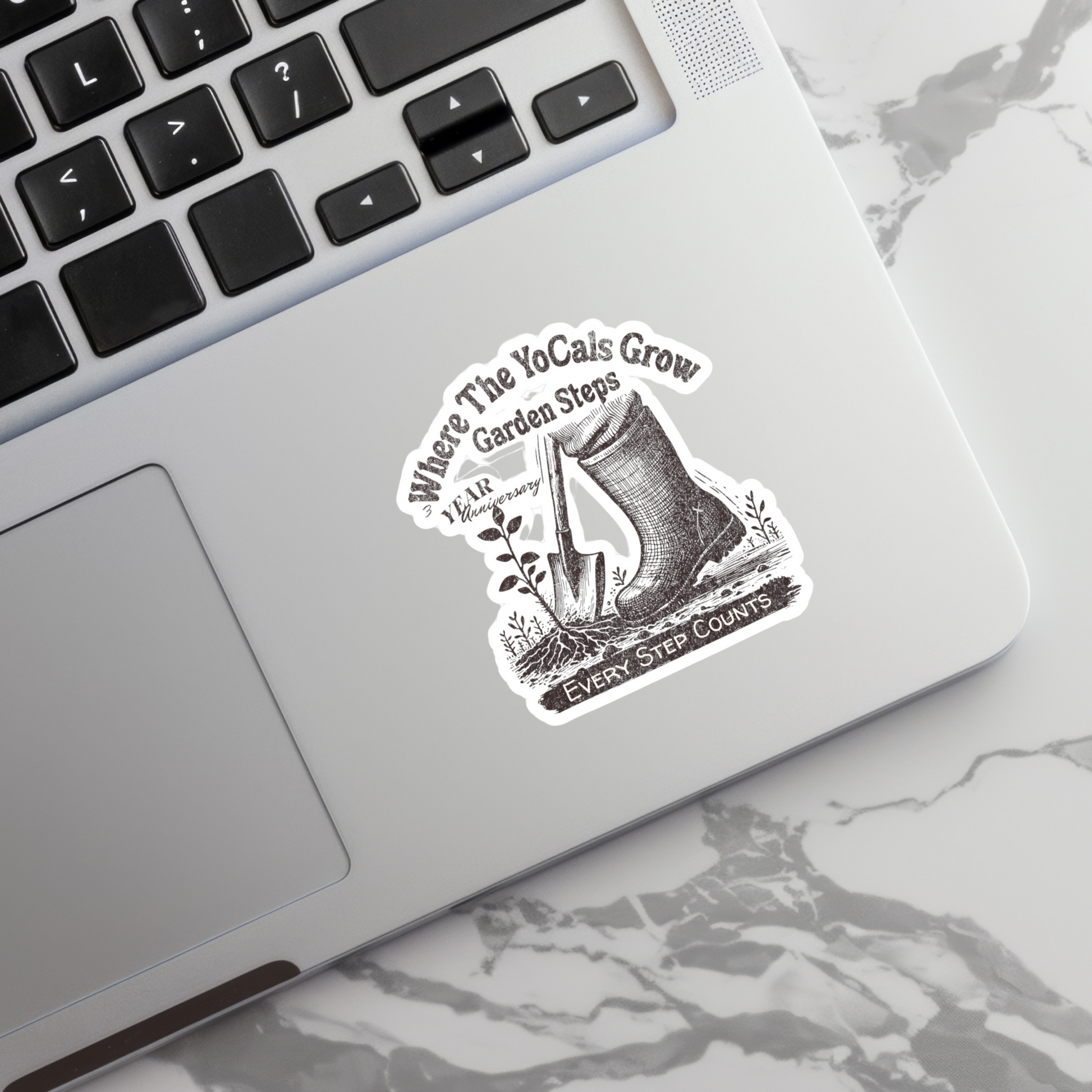 Vinyl Decal - Where The YoCals Grow 3rd Anniversary 'Garden Steps, Every Step Counts'