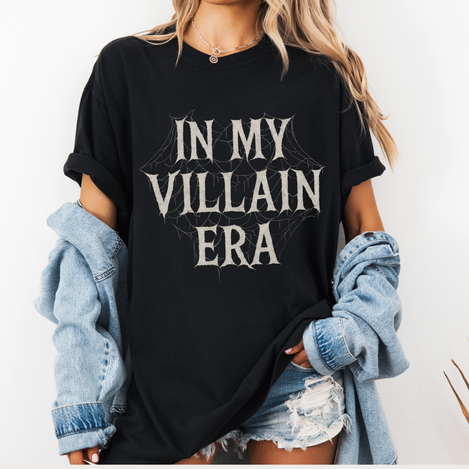 In My Villain Era Shirt, Feralcore Gothic Halloween Tee, Spider Web Aesthetic Shirt, Dark Feminine Graphic Tee, Trendy Fashion