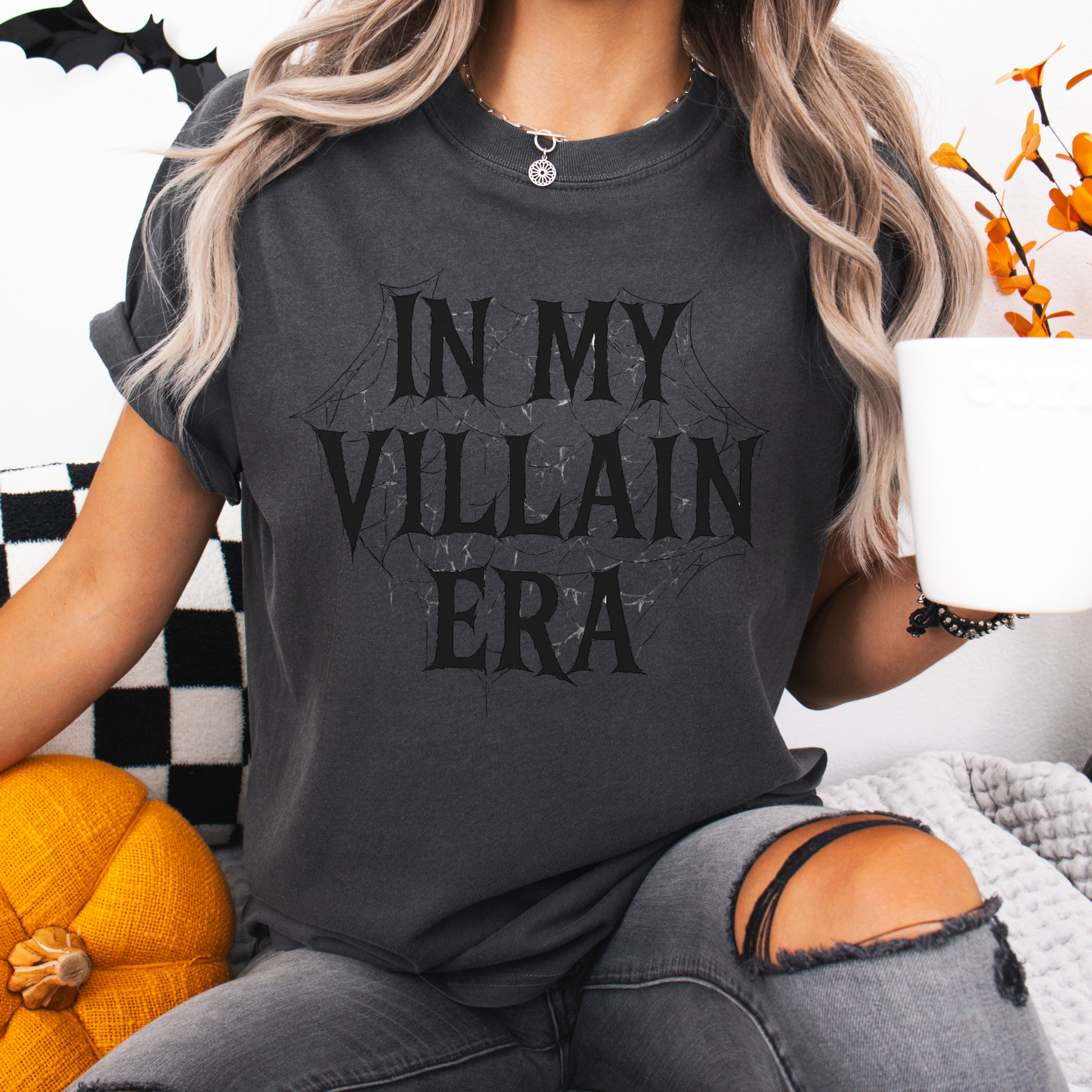 In My Villain Era Shirt, Feralcore Gothic Halloween Tee, Spider Web Aesthetic Shirt, Dark Feminine Graphic Tee, Trendy Fashion