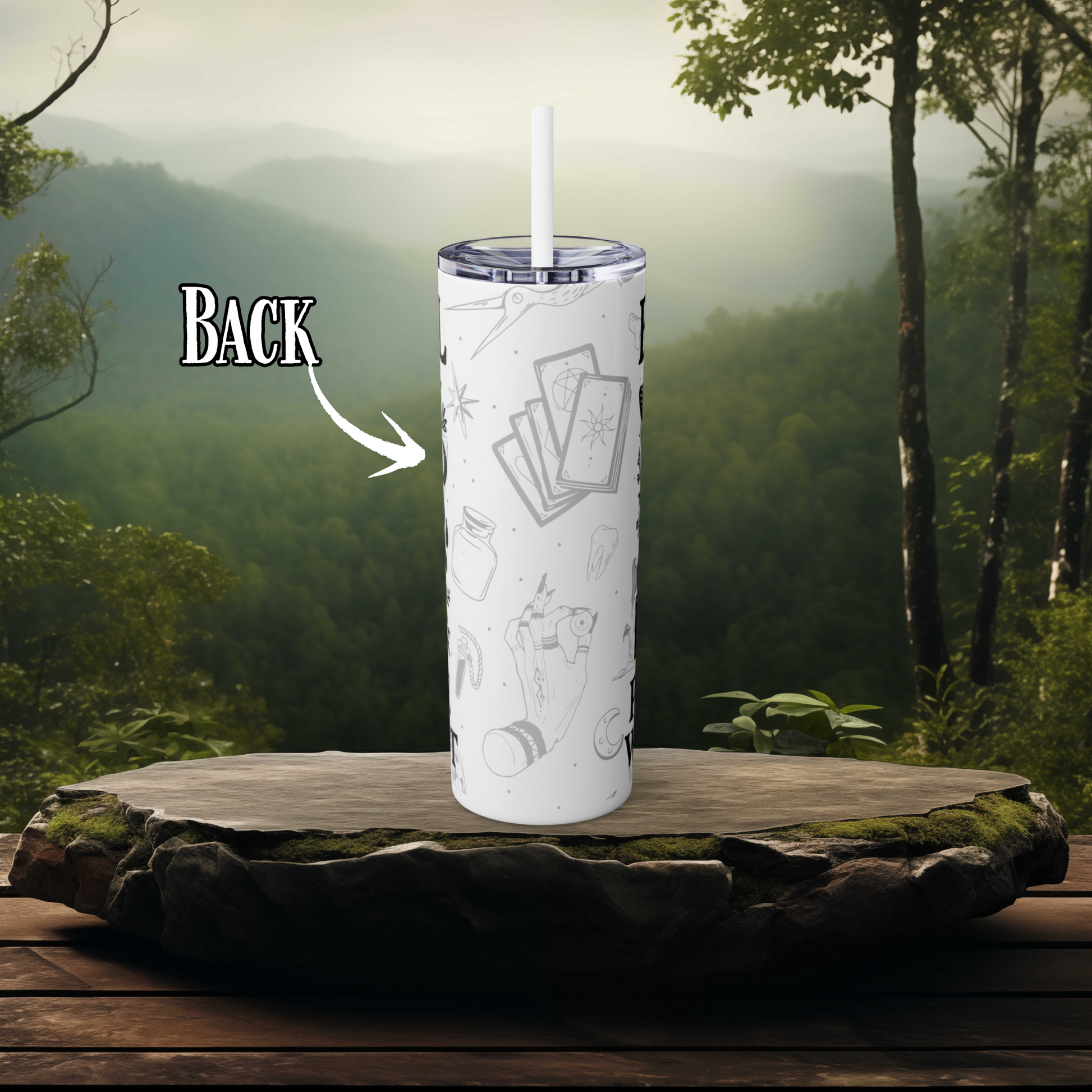 Mystical Witchcraft Tumbler, 20oz Skinny Tumbler, Be Fearless Drinkware, Gifts for Witches, Spooky Home Decor, Spiritual Mugs