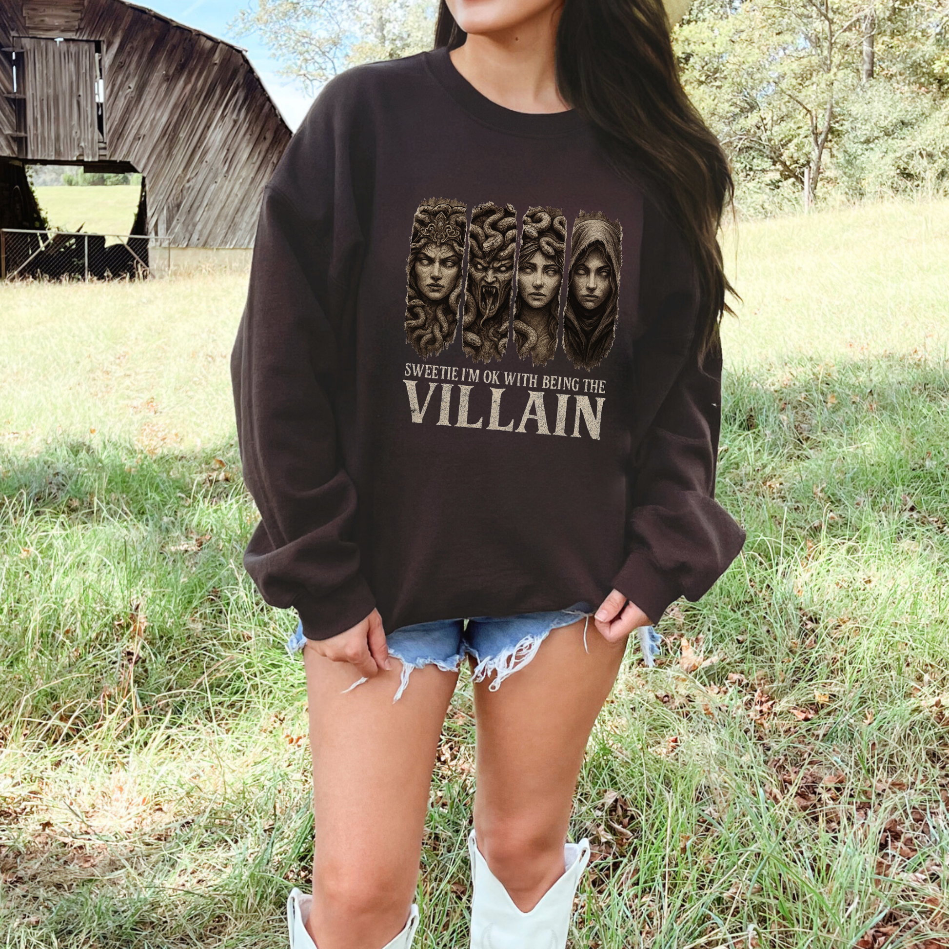 Medusa Villain Era Sweatshirt, Girls Will Be Girls Pullover, Womens Rights Crewneck, Greek Myth Feminist Sweater