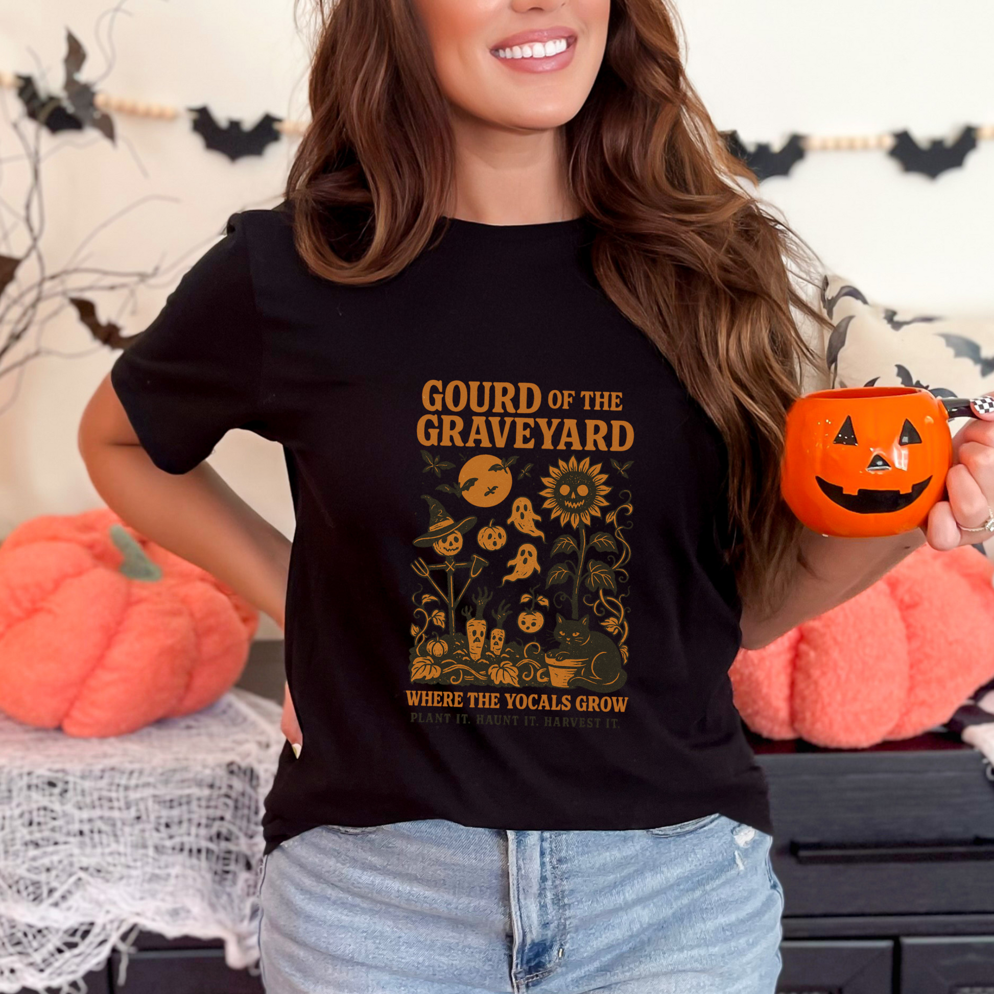 Gourd of the Graveyard Tee – Funny Fall Garden T-Shirt | Halloween Harvest Shirt | Where the YoCals Grow