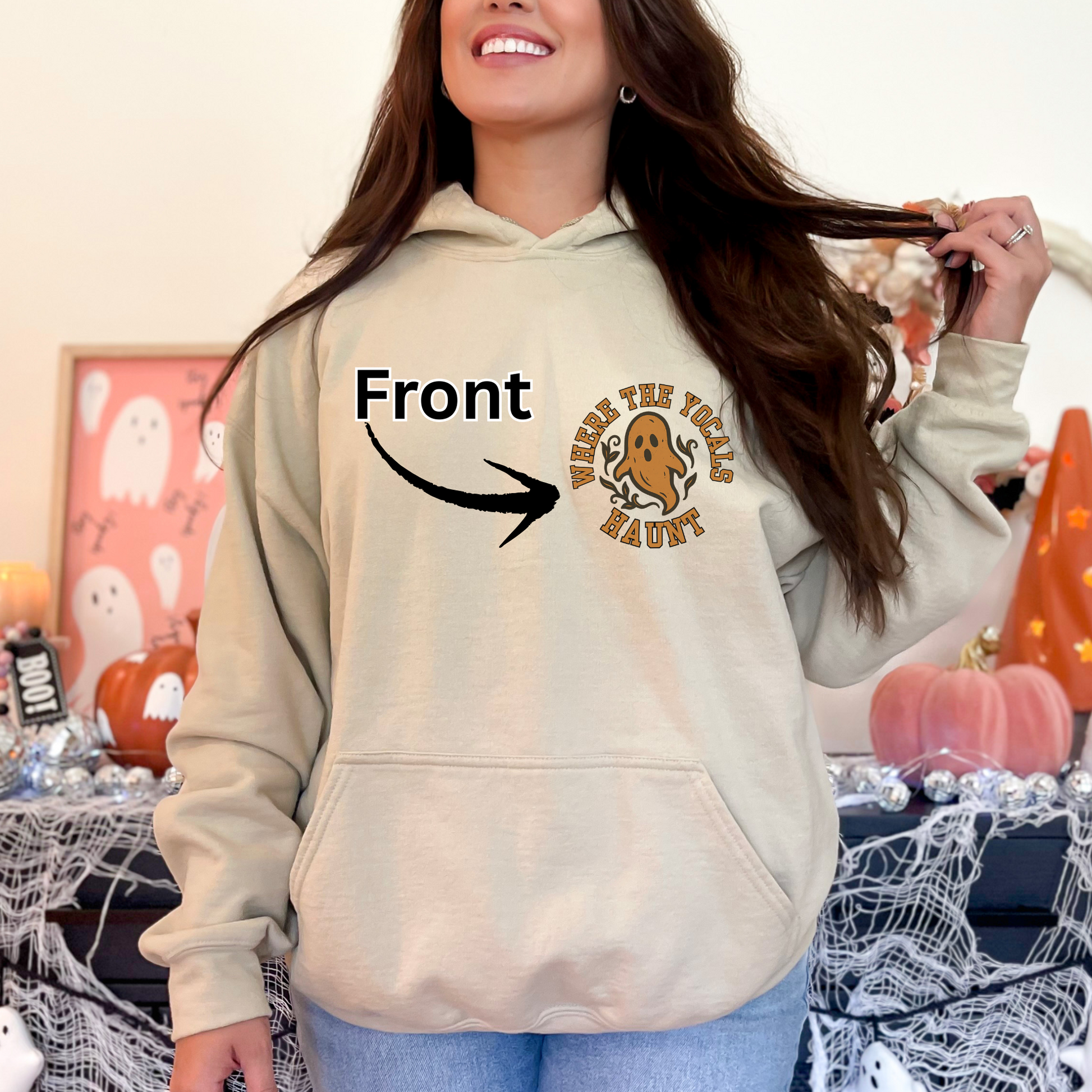 Gourd of the Graveyard Hoodie – Halloween Garden Hoodie with Pocket Ghost | Funny Fall Sweatshirt | Where the YoCals Grow