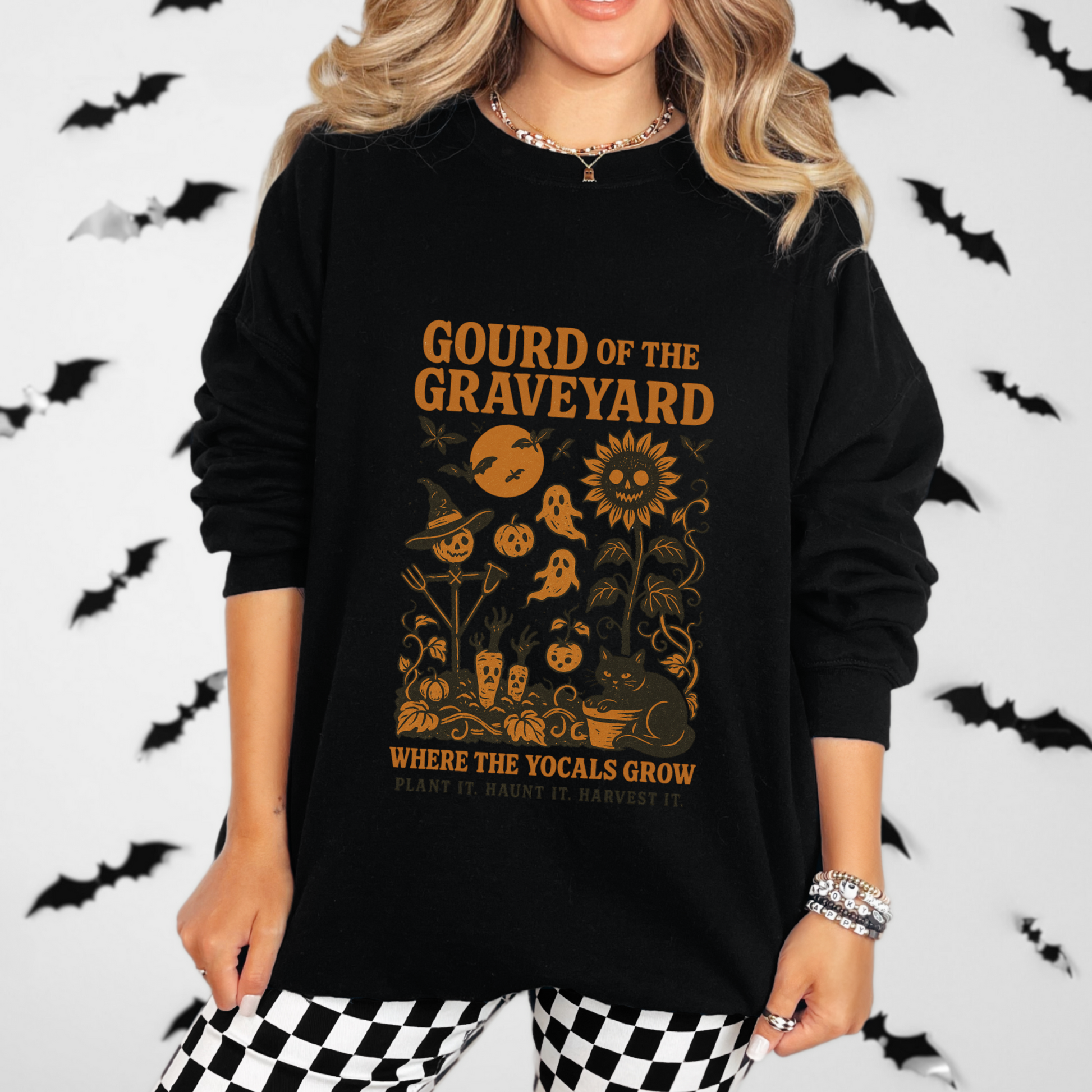 Gourd of the Graveyard Sweatshirt – Funny Halloween Garden Crewneck | Spooky Fall Harvest | Where the YoCals Grow