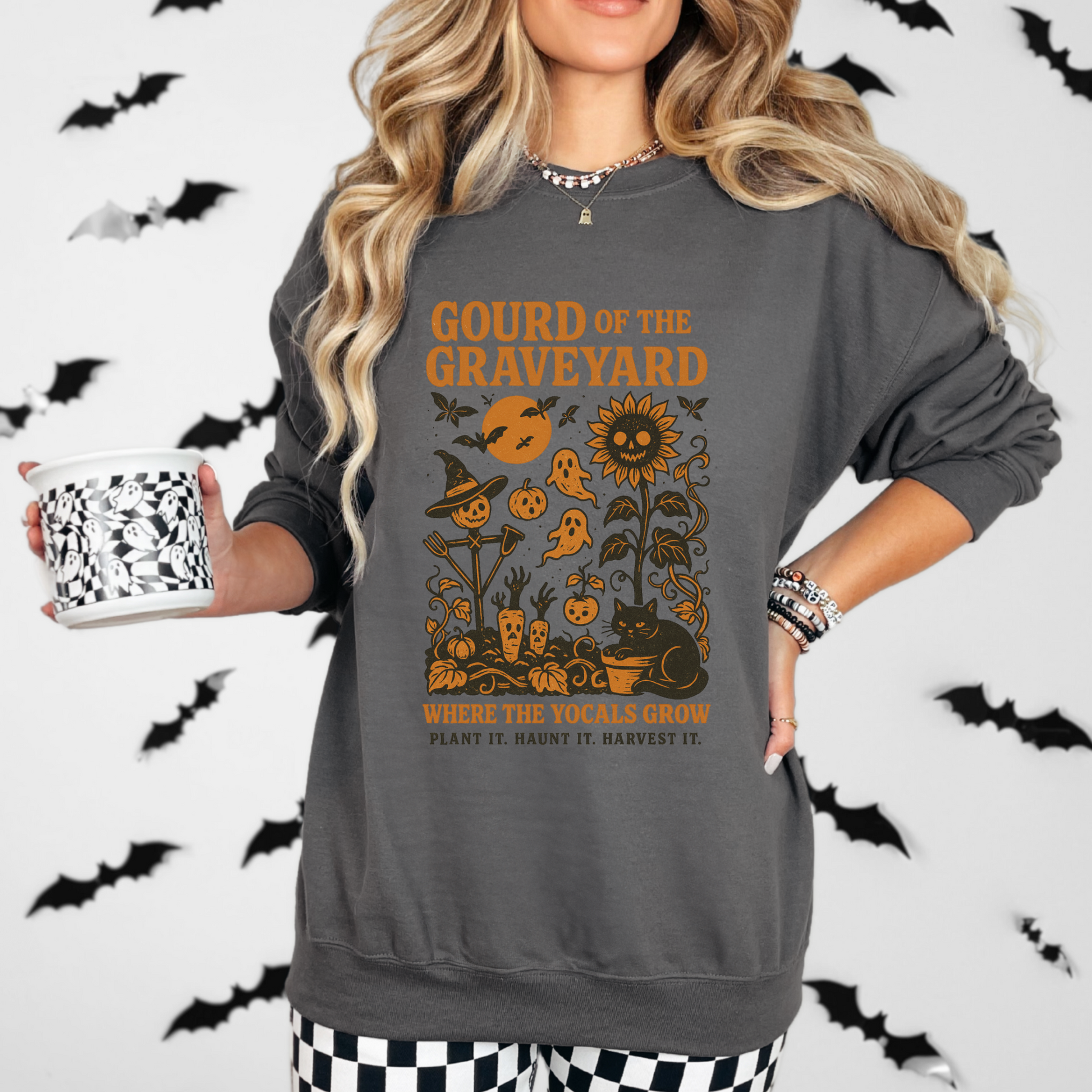 Gourd of the Graveyard Sweatshirt – Funny Halloween Garden Crewneck | Spooky Fall Harvest | Where the YoCals Grow