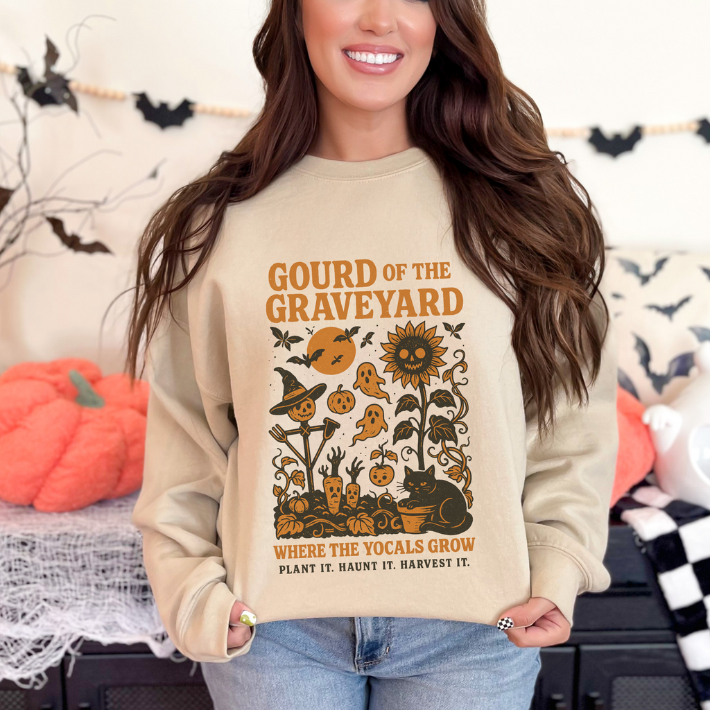 Gourd of the Graveyard Sweatshirt – Funny Halloween Garden Crewneck | Spooky Fall Harvest | Where the YoCals Grow