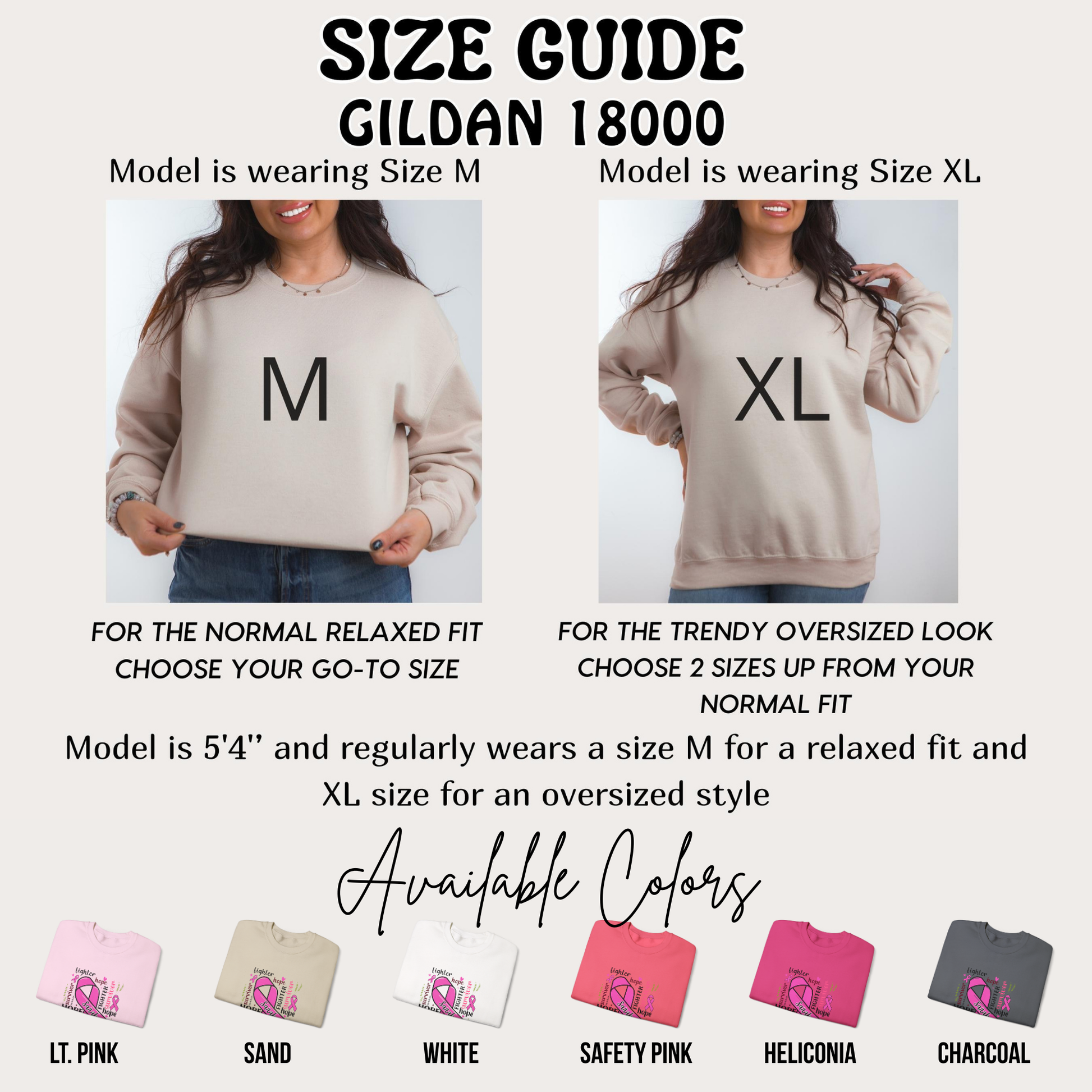 Breast Cancer Awareness Sweatshirt - Hope, Fighter, Survivor, Support Gift, Unisex Crewneck, Inspirational Apparel