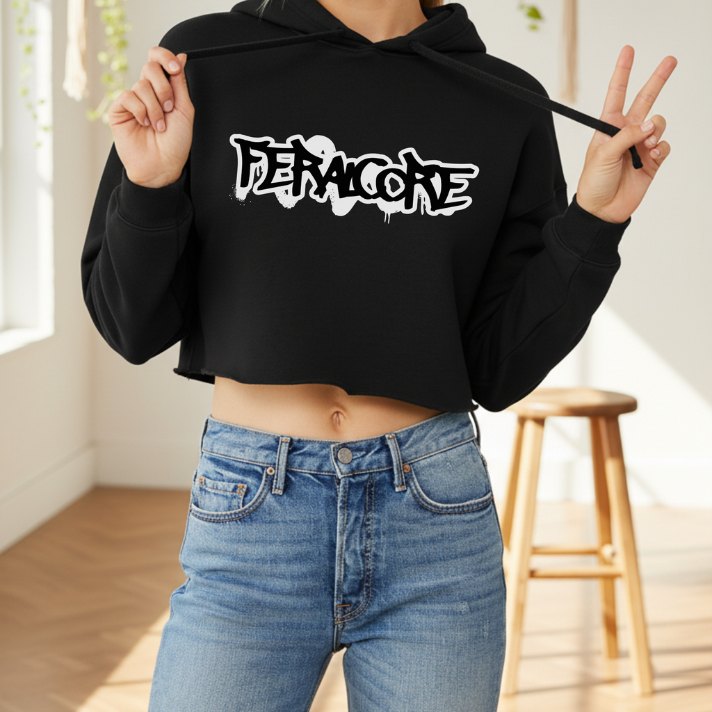 Feralcore Cropped Hoodie – Wild. Unbothered. Unapologetic.