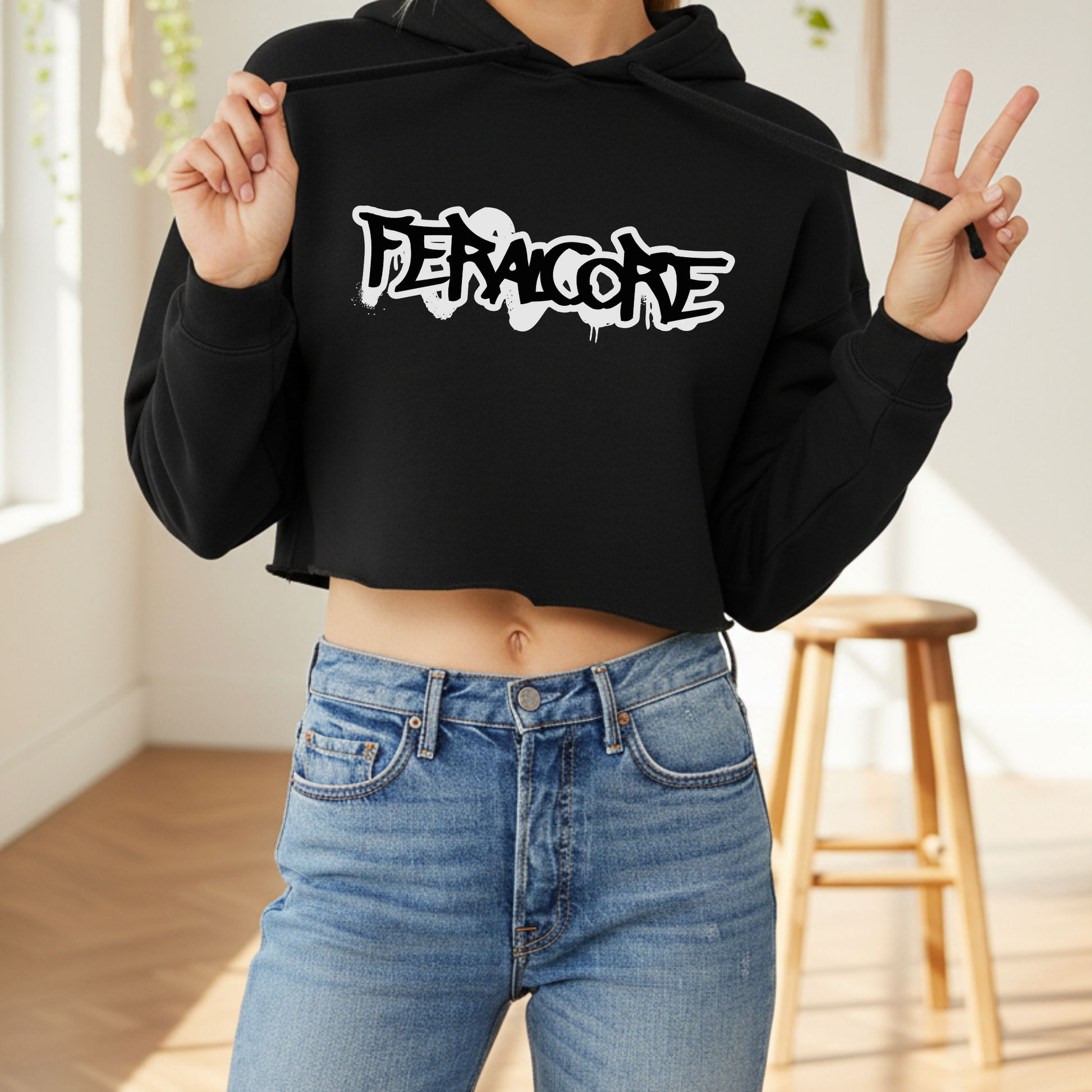 Feralcore Cropped Hoodie – Wild. Unbothered. Unapologetic.