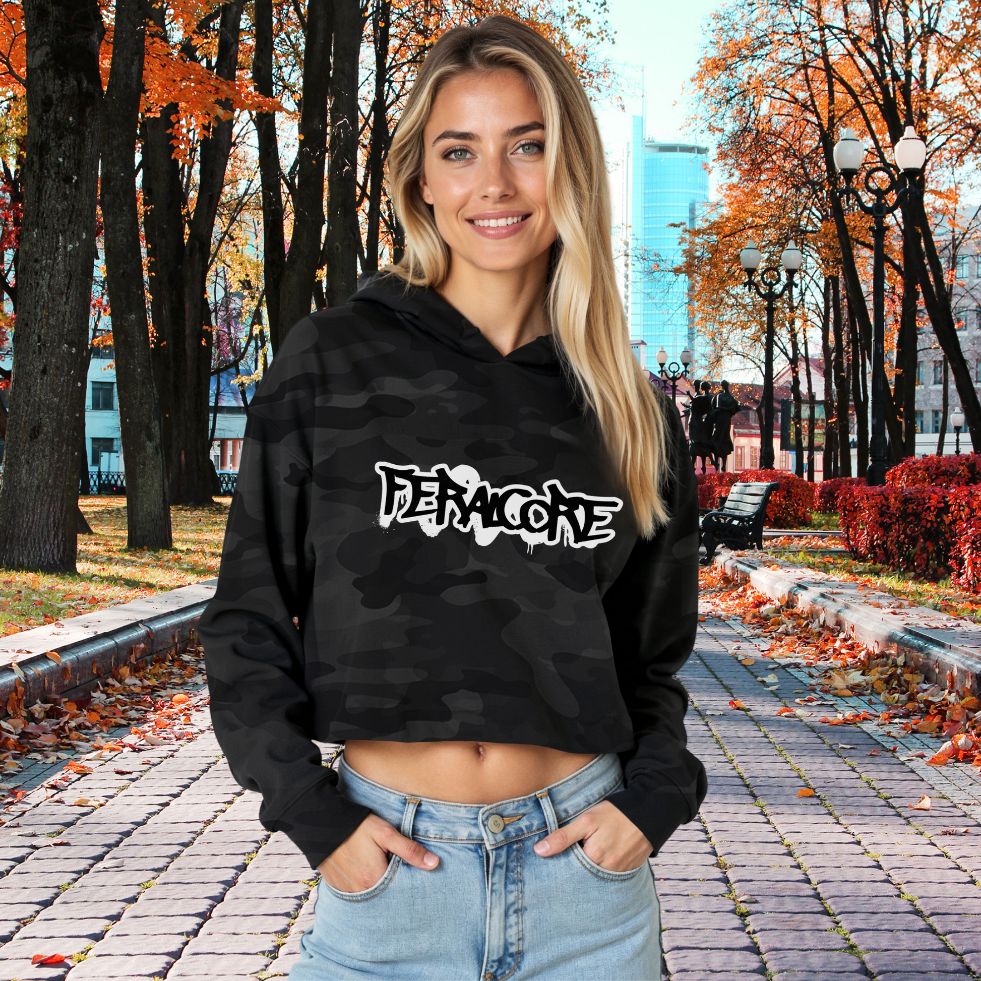 Feralcore Cropped Hoodie – Wild. Unbothered. Unapologetic.